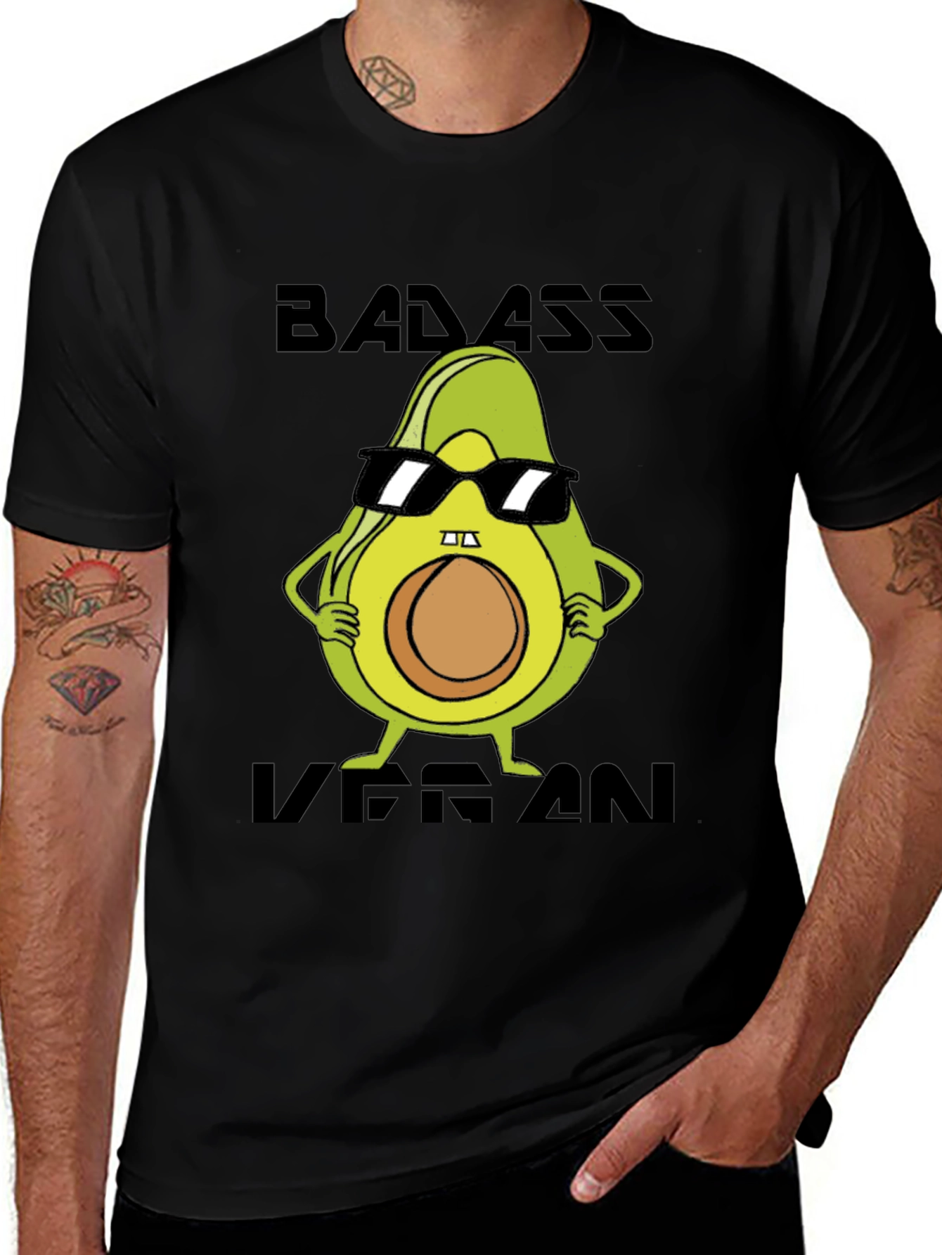 Variant 28 of Badass Vegan Avocado T-Shirt