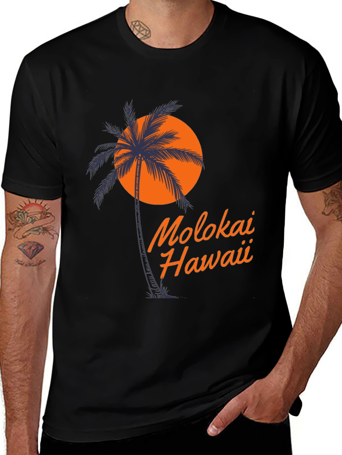 Molokai Hawaii Palm Tree T-Shirt - Island Vibes