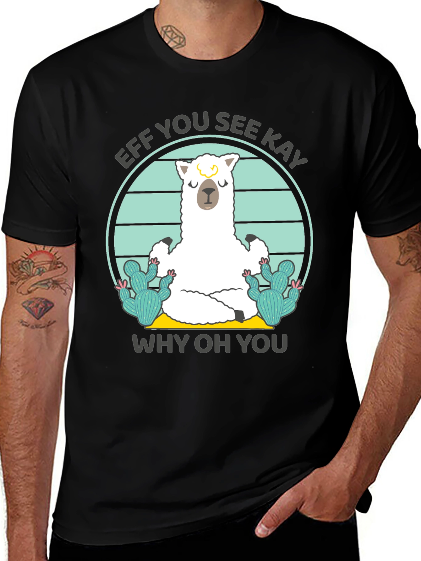Variant 7 of Funny Alpaca Yoga T-Shirt - Eff You See Kay Why Oh You