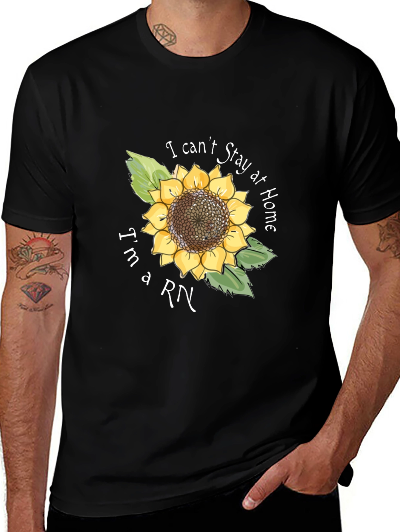 Variant 10 of I Can't Stay Home I'm a RN Sunflower T-Shirt