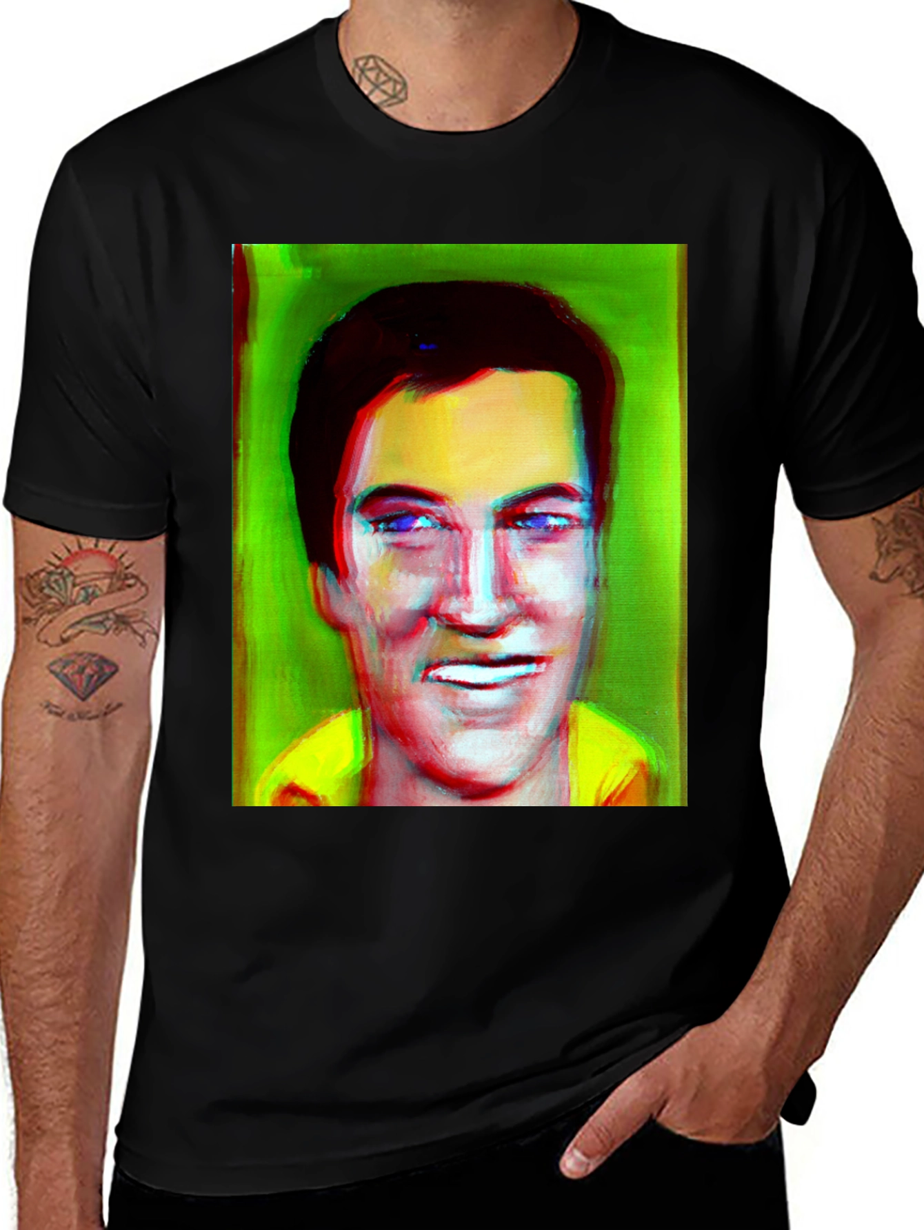 Variant 7 of Elvis Inspired T-Shirt - Unique Portrait Design