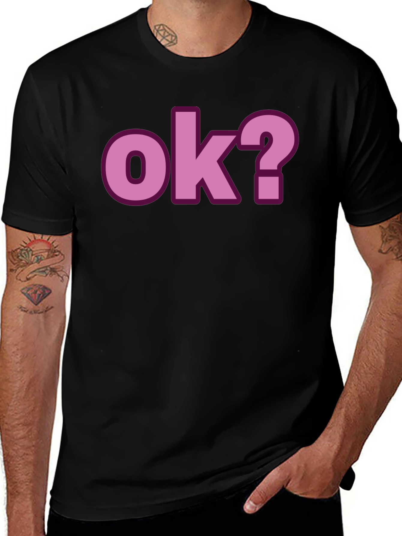 Variant 4 of OK? Graphic Print Crew Neck T-Shirt