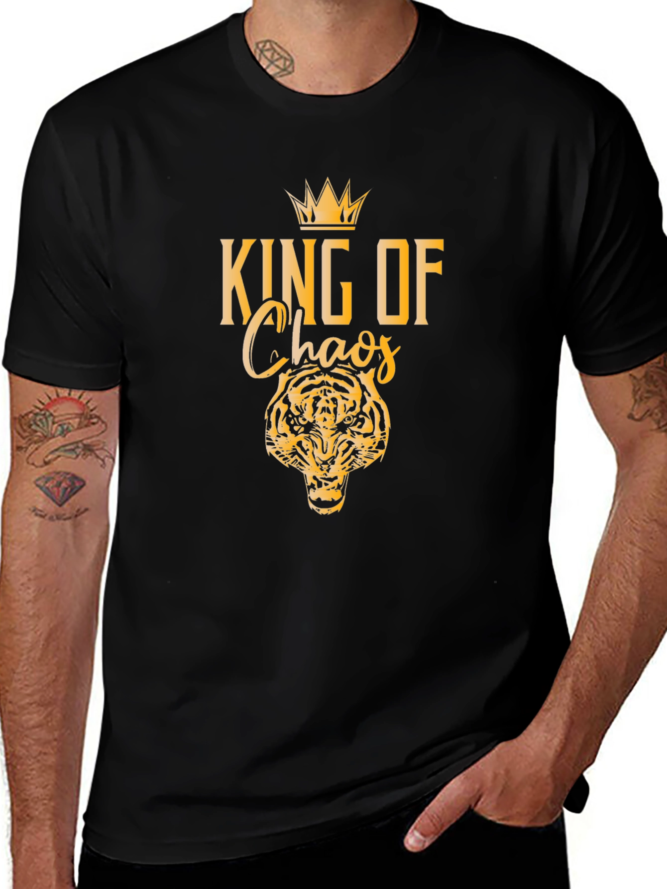 Variant 10 of King of Chaos Graphic Tee - Black Cotton T-Shirt