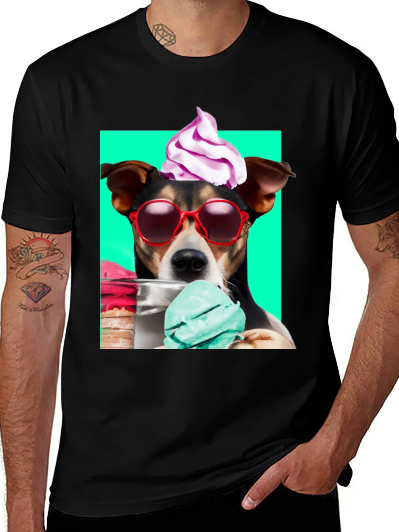 Variant 22 of Cool Dog Ice Cream Graphic Tee - Stylish Unisex T-Shirt