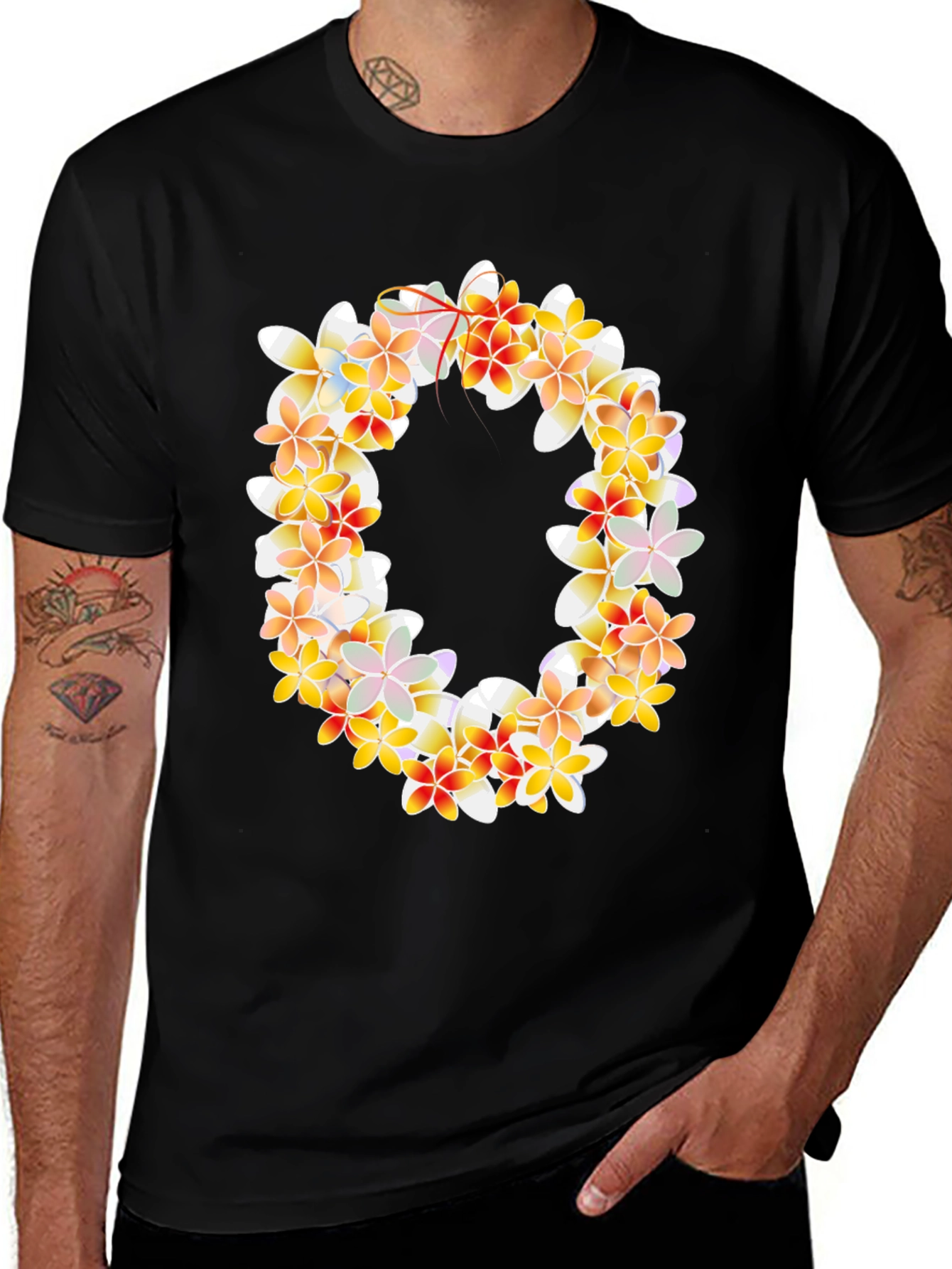 Variant 15 of Floral 'O' Graphic Tee - Tropical Flower Design
