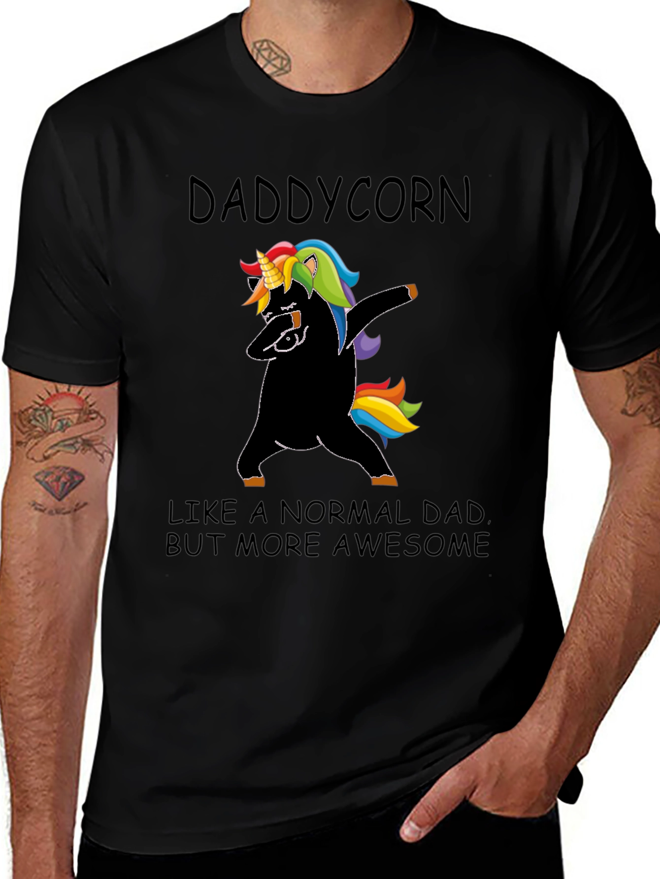 Variant 28 of Daddycorn Dad Joke Black T-Shirt