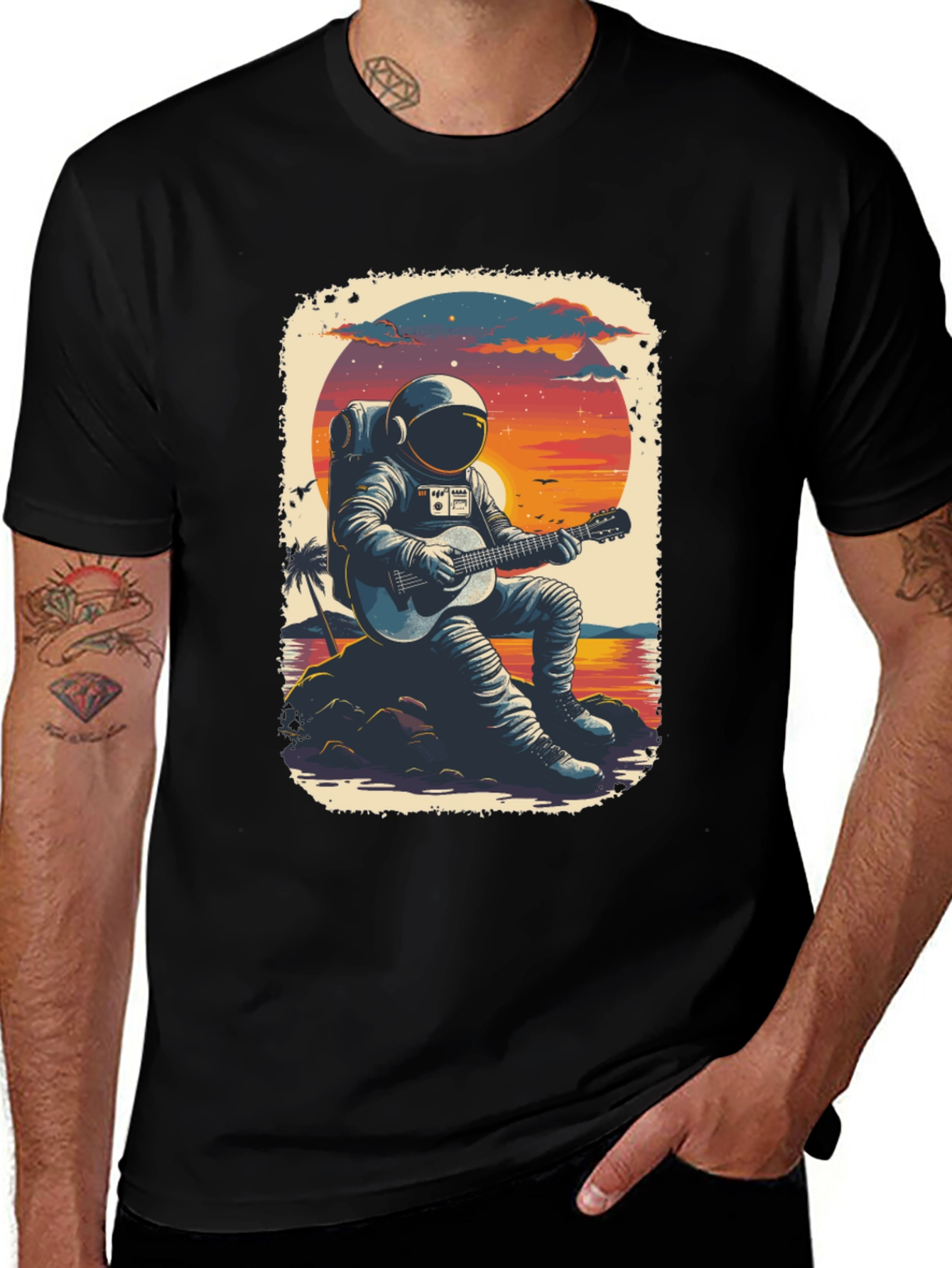 Variant 15 of Astronaut Guitarist Graphic Tee