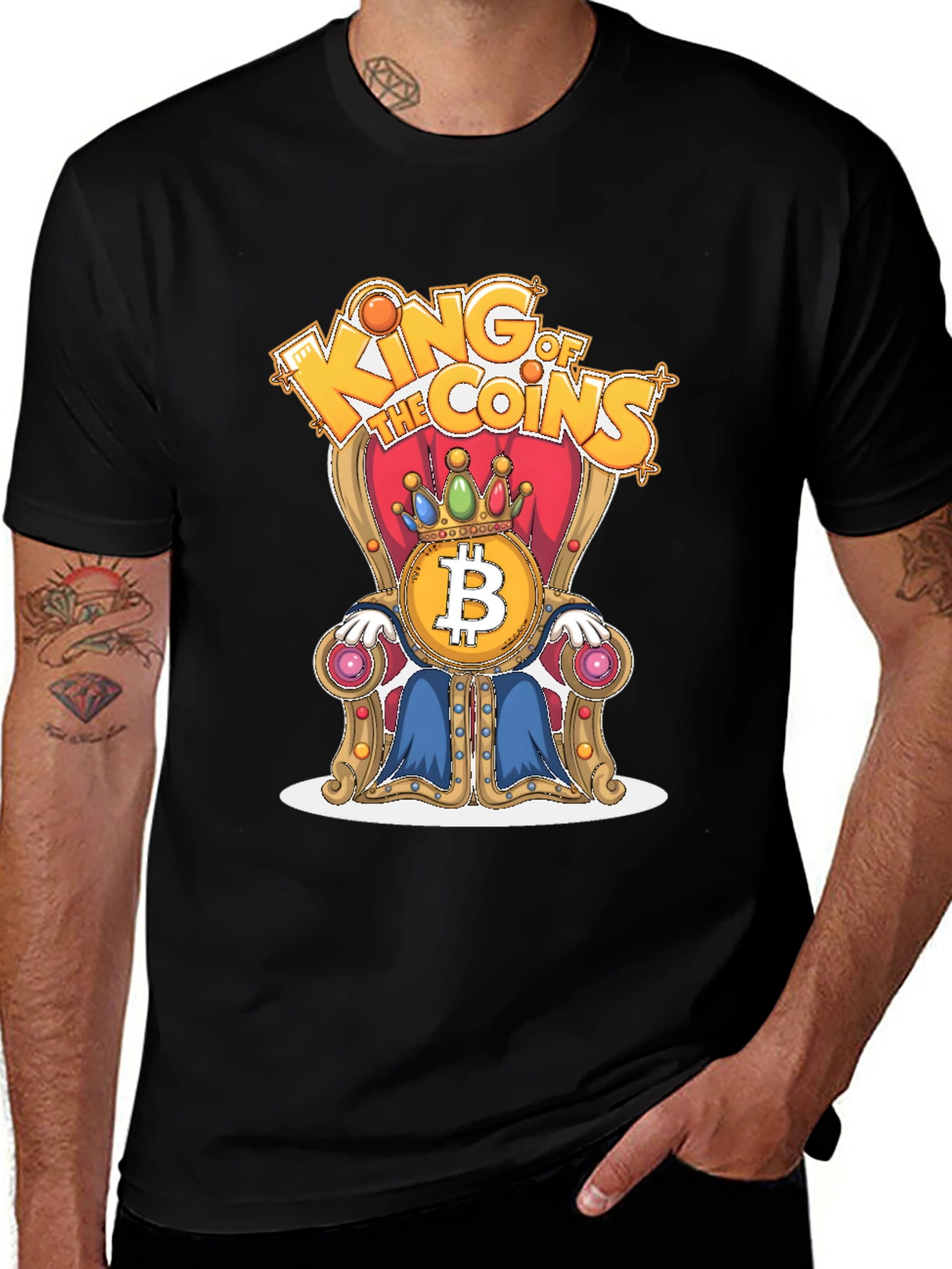 King of Coins Bitcoin Throne Graphic Tee
