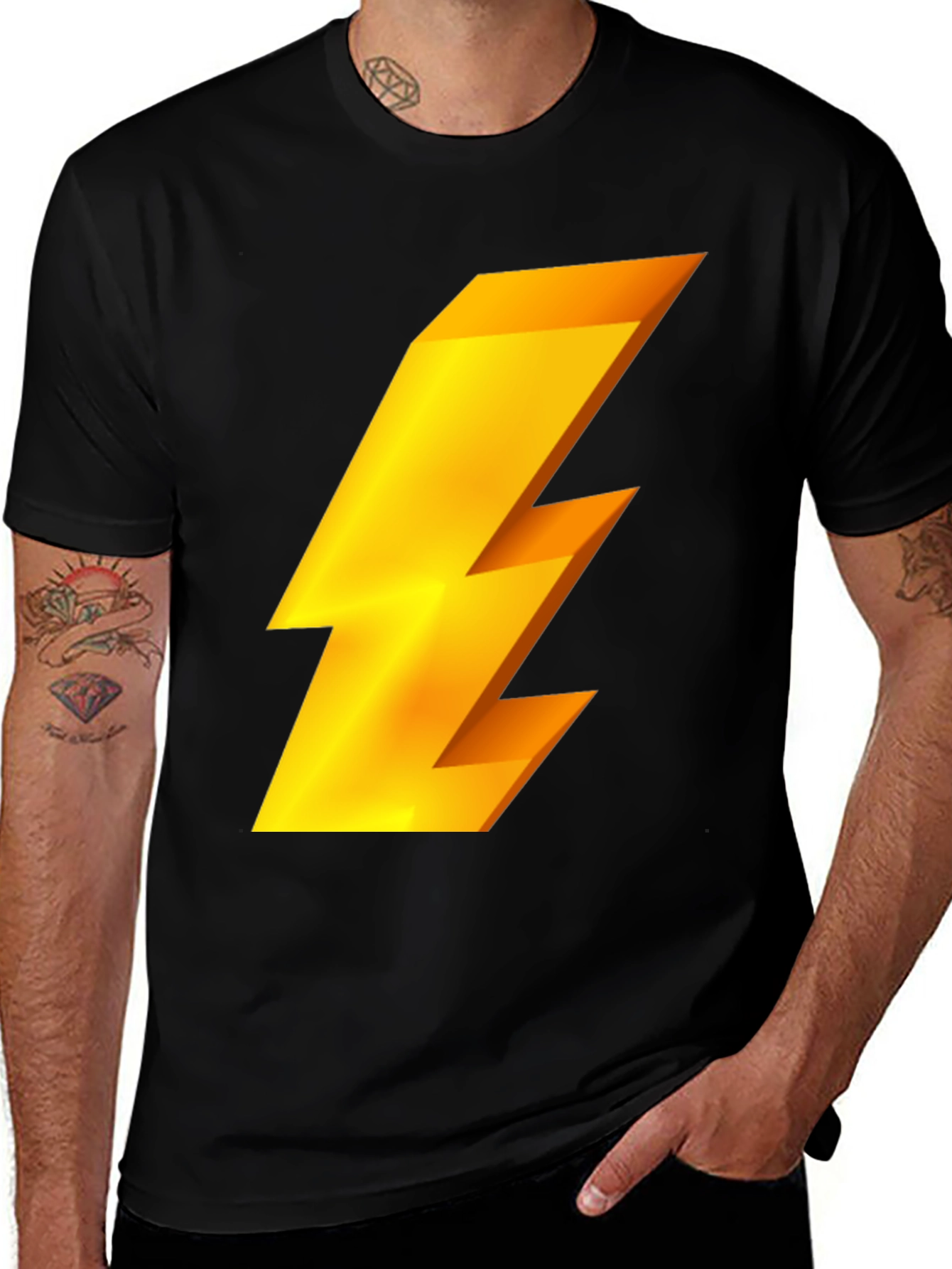 Variant 12 of Lightning Bolt Graphic Tee - Black