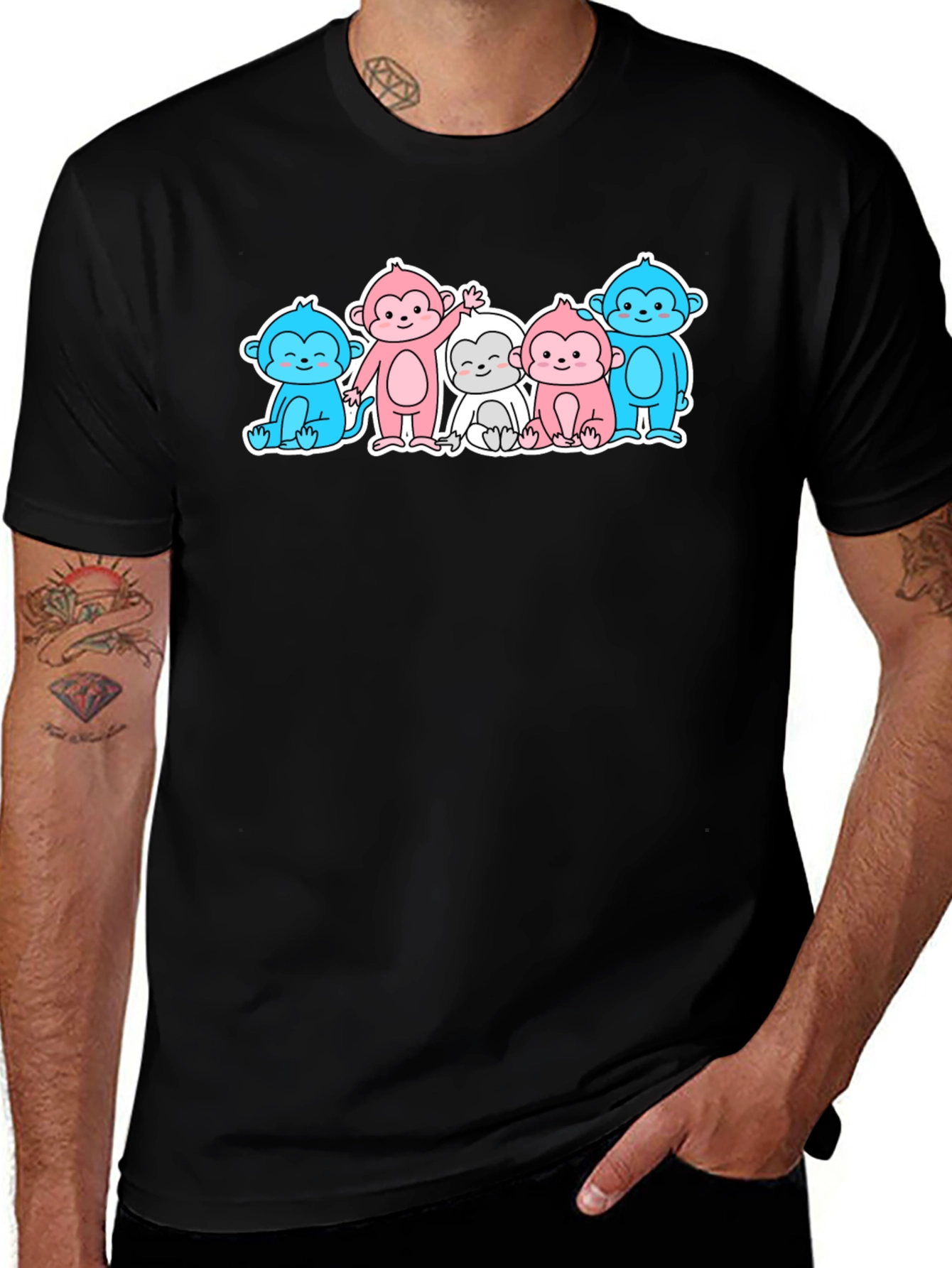 Variant 26 of Cute Cartoon Monkey Graphic T-Shirt