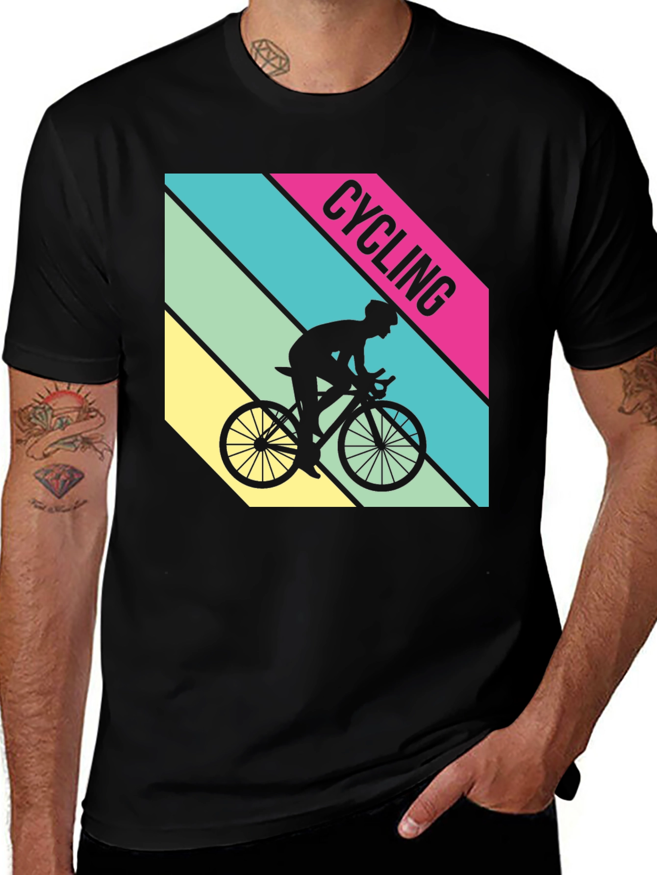 Cycling T-Shirt Retro Style Bike Rider Graphic Tee