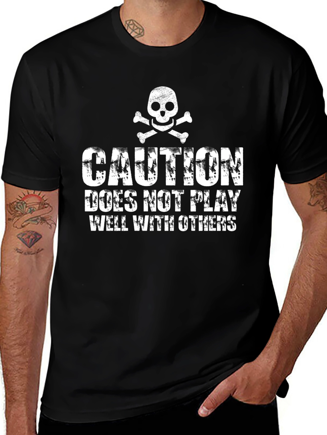 Variant 9 of Caution: Does Not Play Well With Others T-Shirt