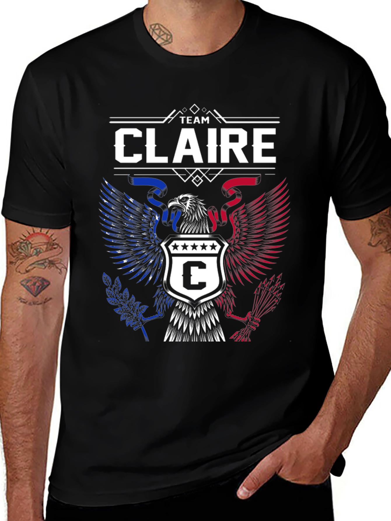 Team Claire Patriotic Eagle Crest T-Shirt
