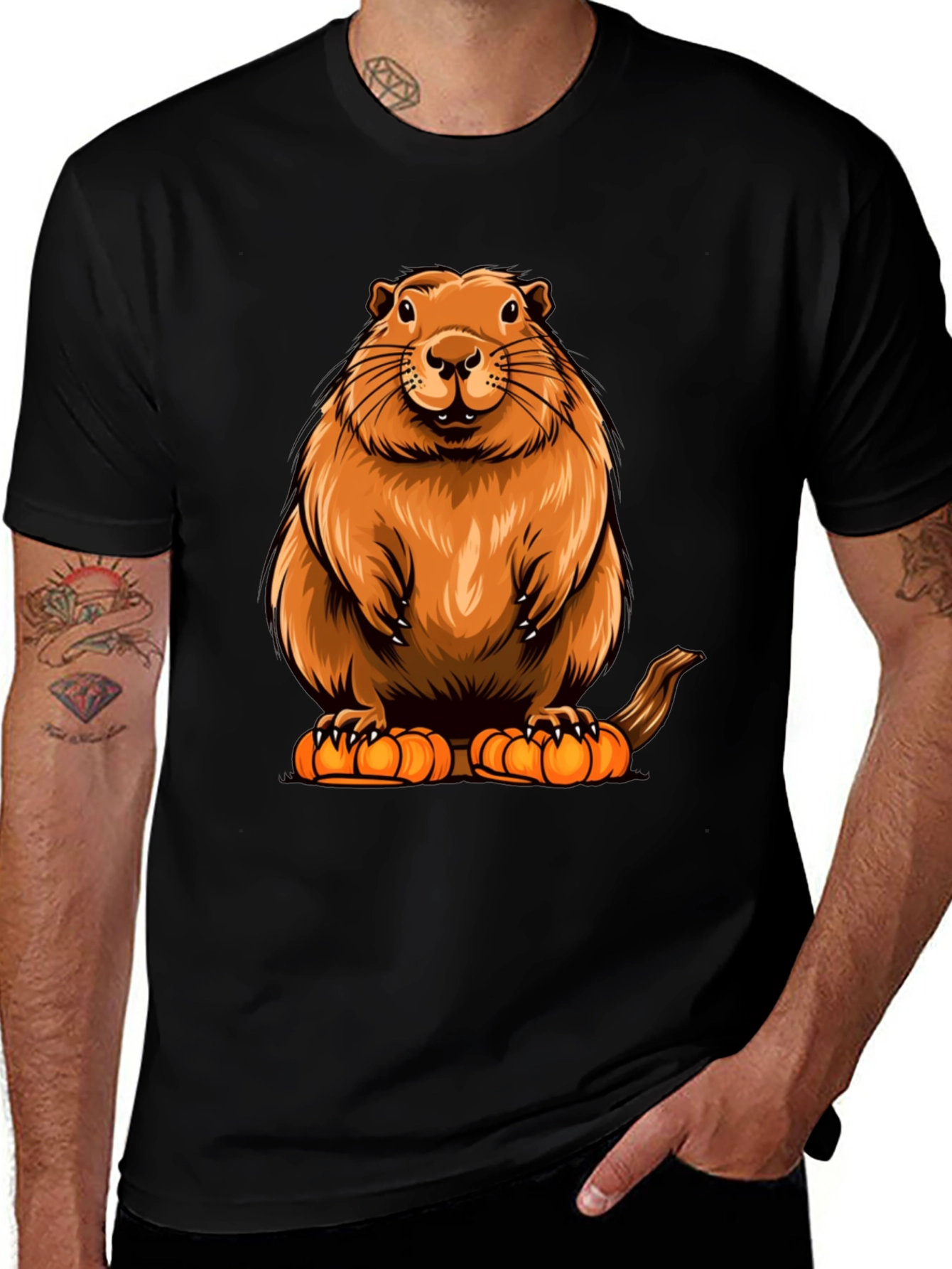 Variant 9 of Groundhog Pumpkin T-Shirt