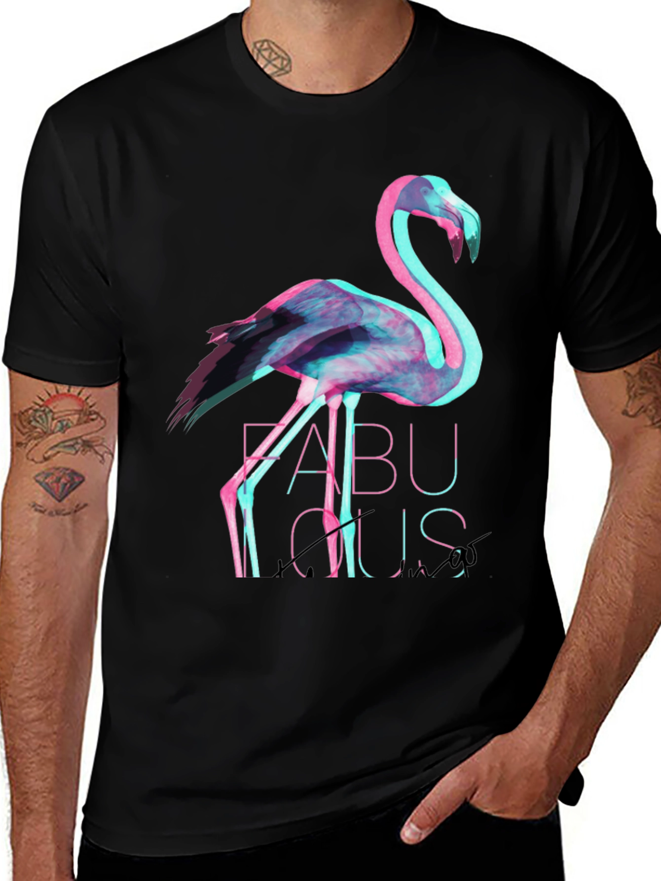 Variant 7 of Fabulous Flamingo Graphic Tee - Stylish Comfort