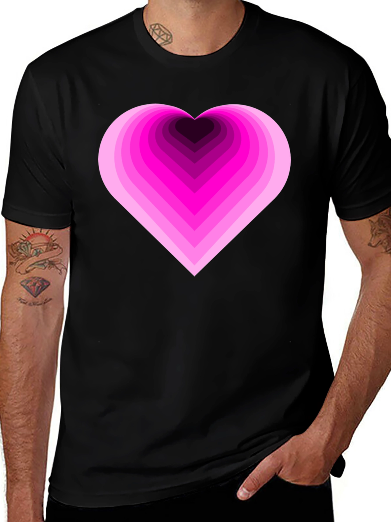 Variant 16 of Heart Graphic Black T-Shirt