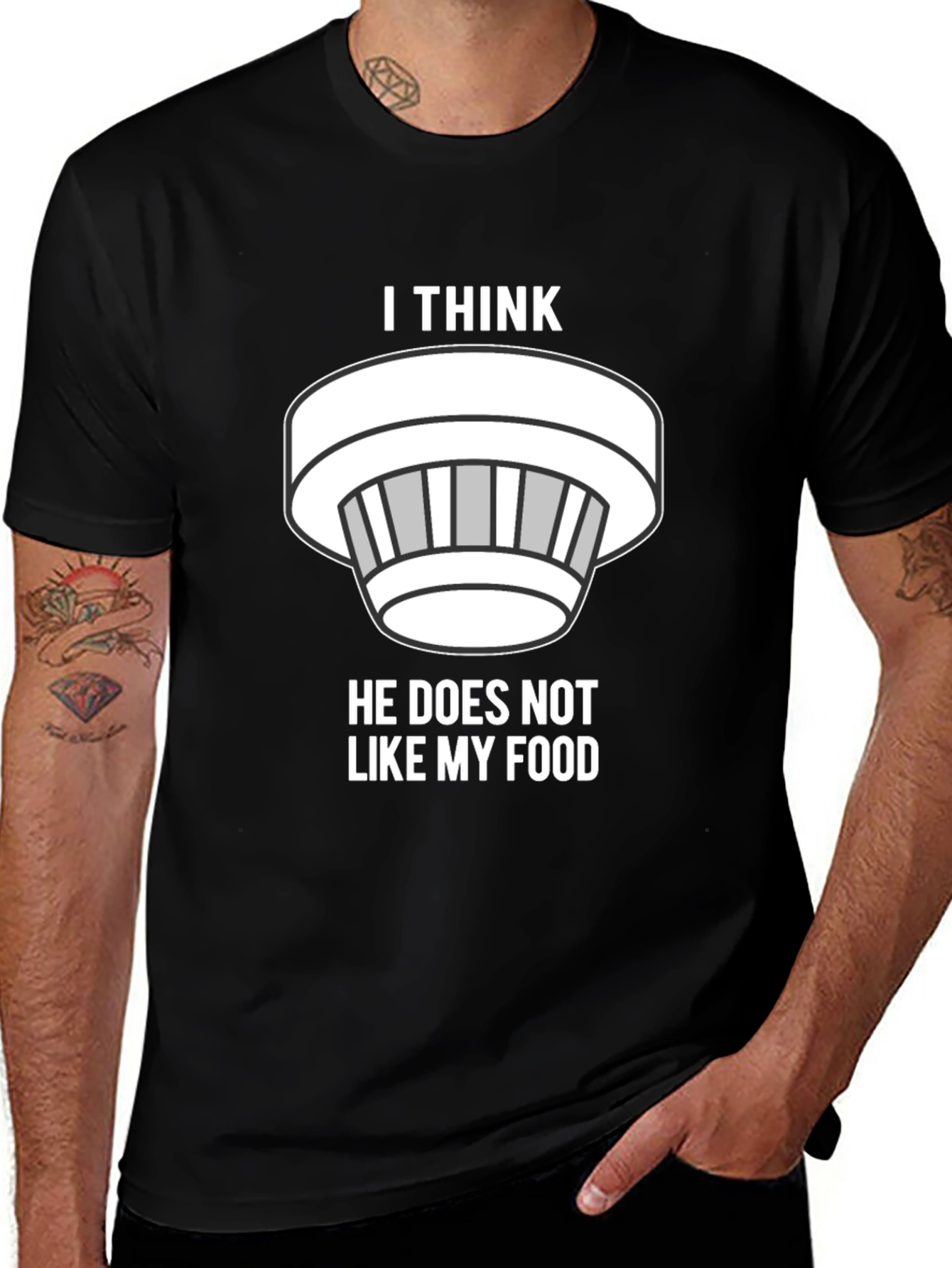 Variant 10 of Funny "I Think He Does Not Like My Food" T-Shirt