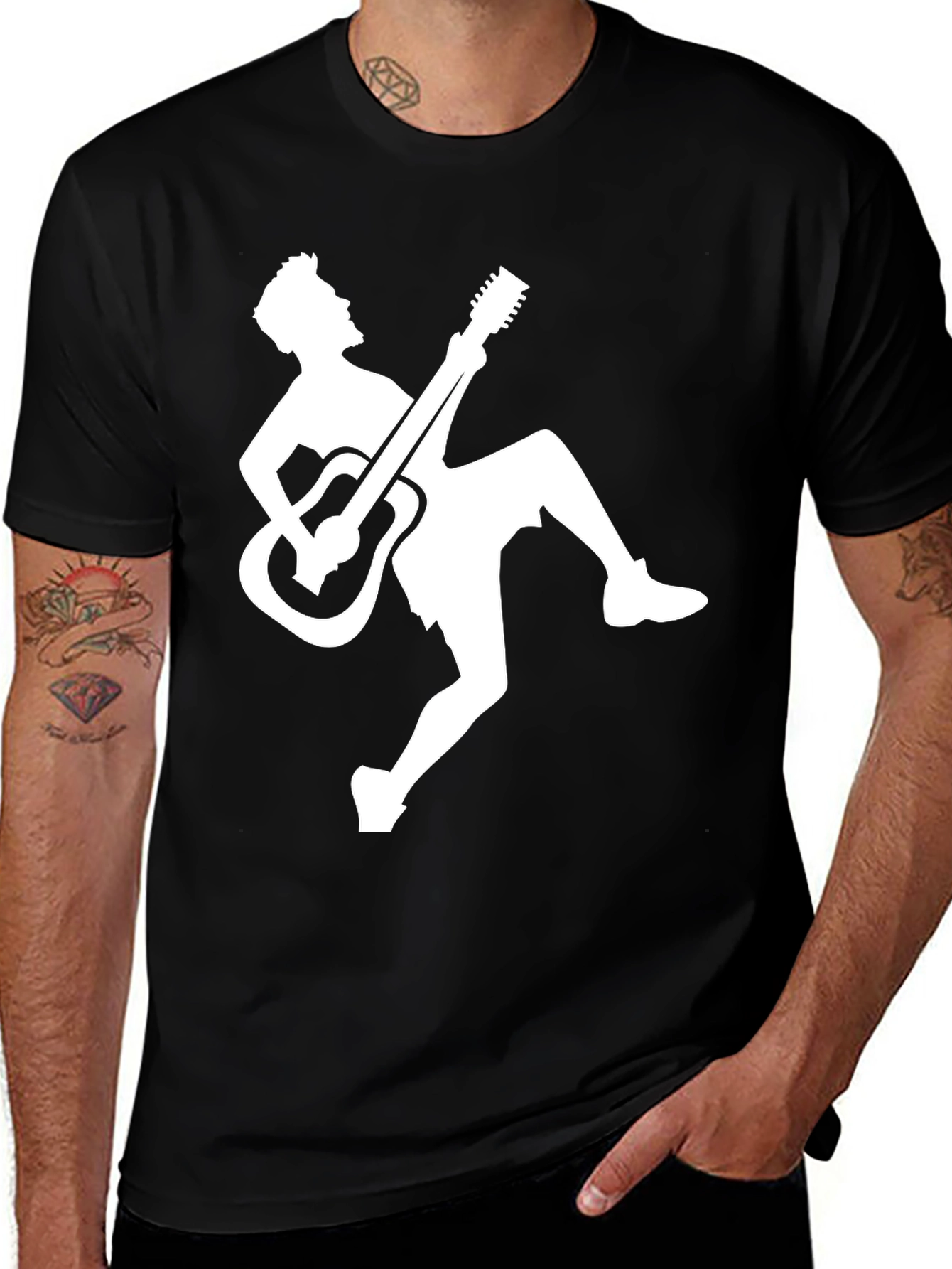 Variant 3 of Rockstar Guitar T-Shirt - Black Graphic Tee