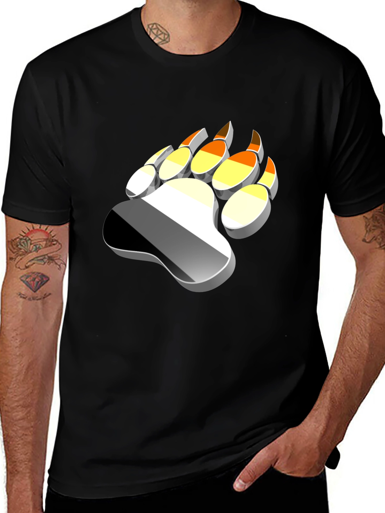 Bear Paw Print T-Shirt - Graphic Tee