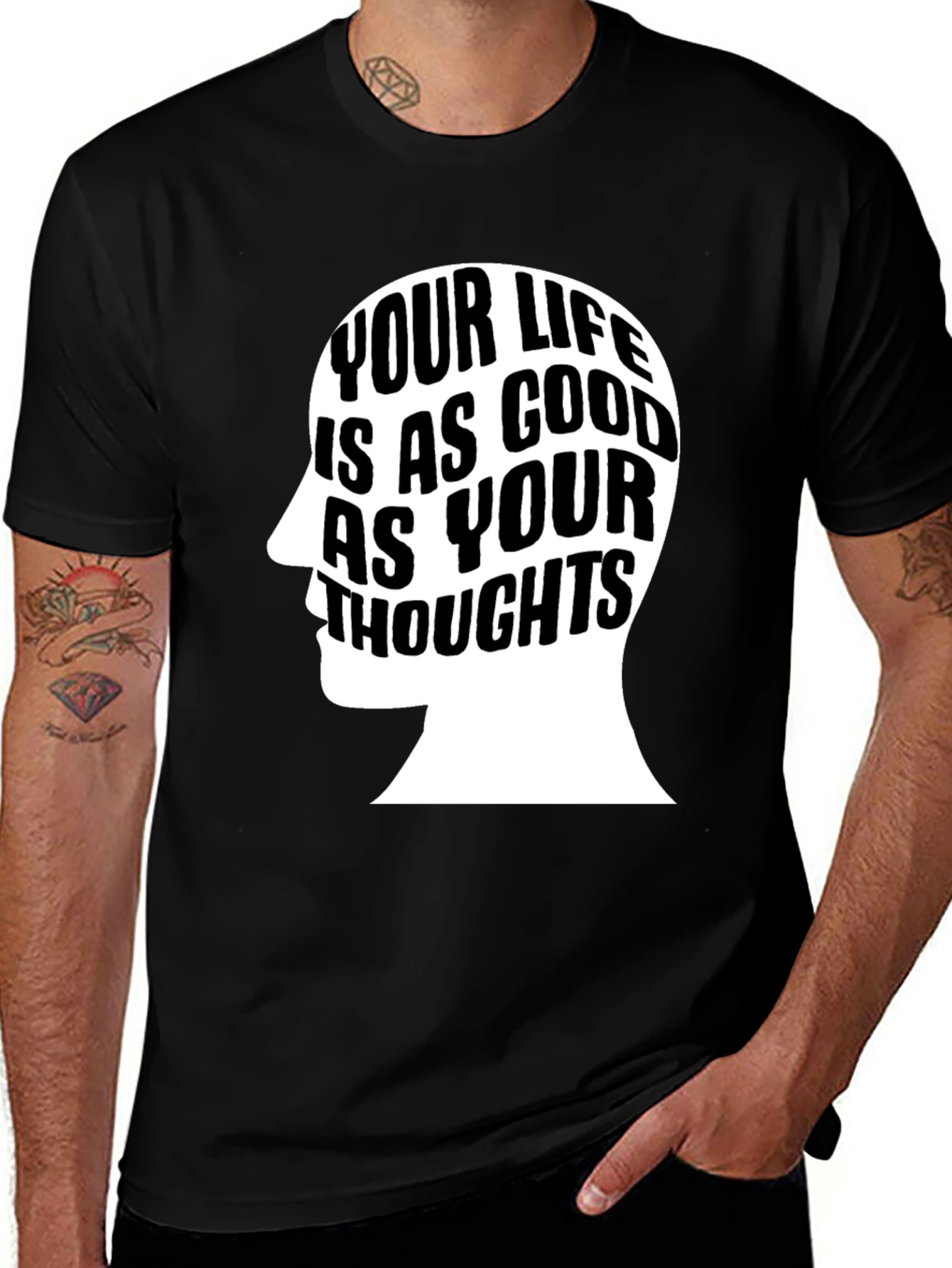 Variant 25 of Motivational 'Your Life' T-Shirt - Black