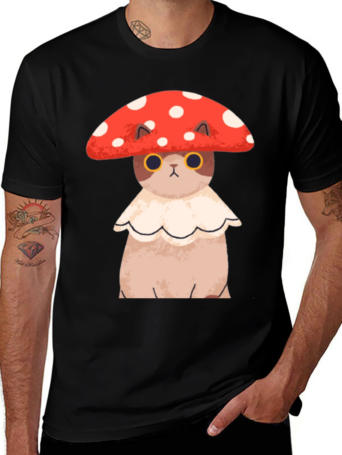 Variant 13 of Mushroom Cat T-Shirt - Unique Graphic Tee