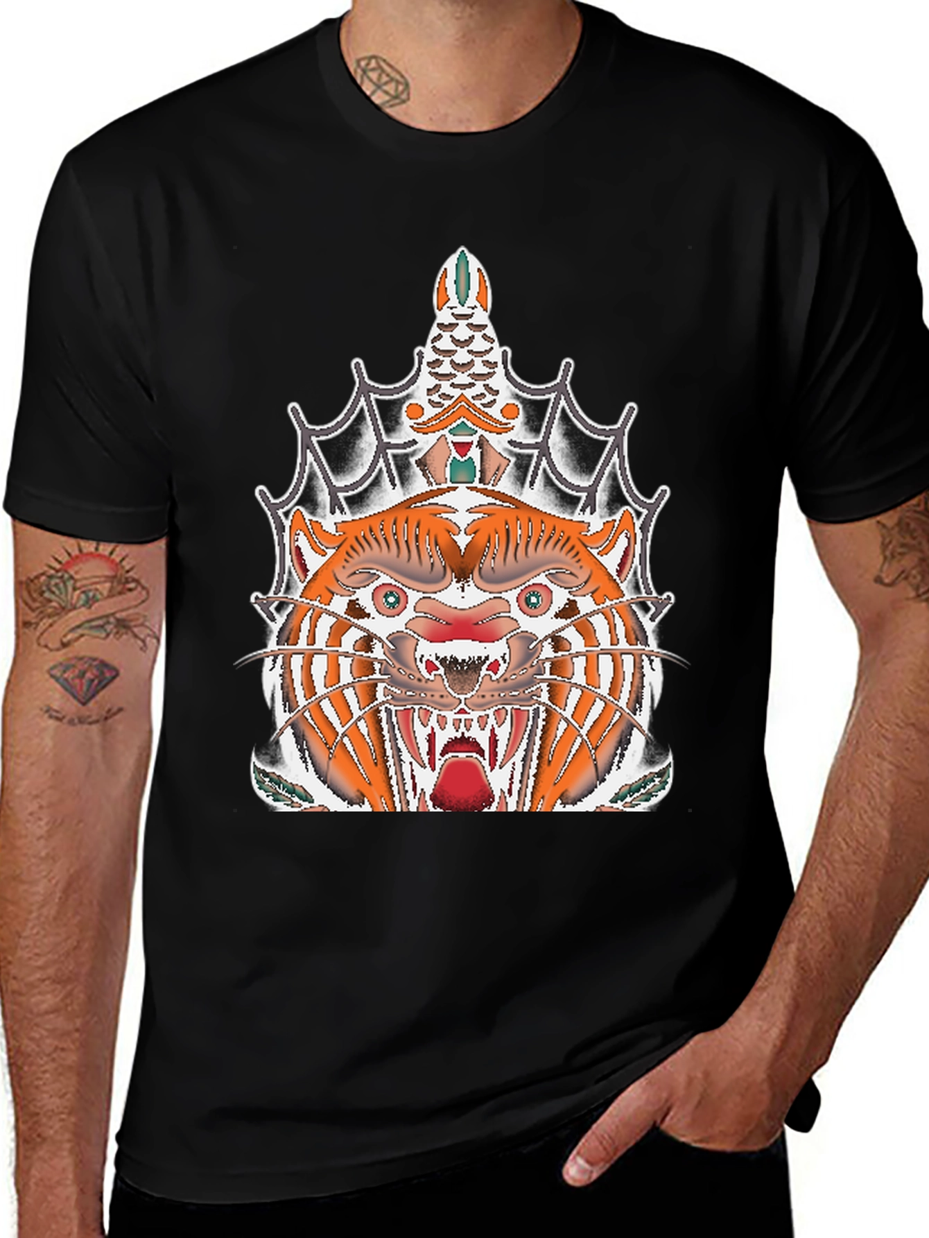Variant 7 of Tiger Tattoo Graphic Tee