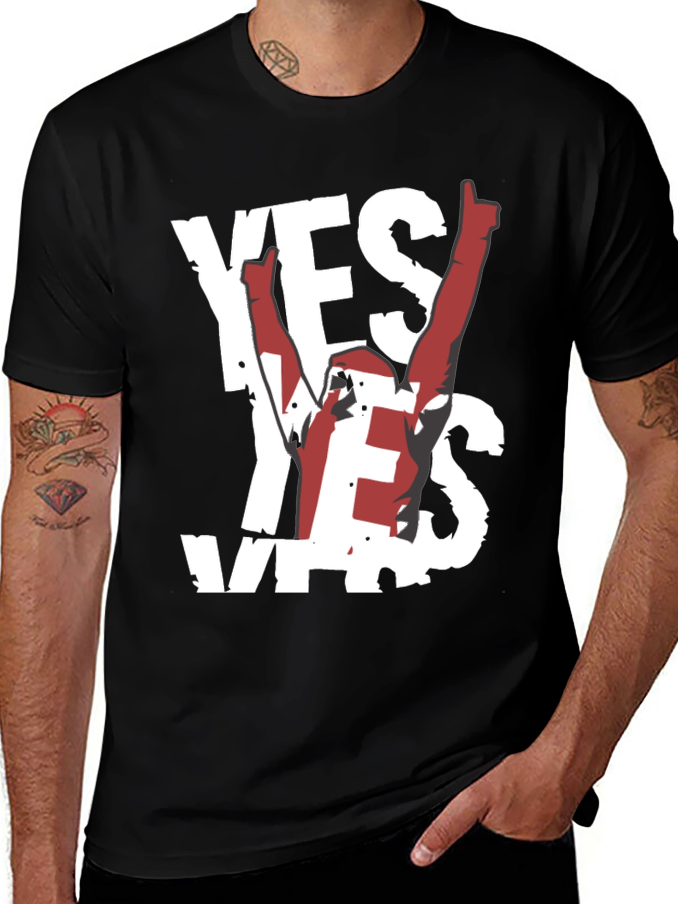 Variant 22 of Yes! Graphic Tee - Soft Black Cotton Shirt