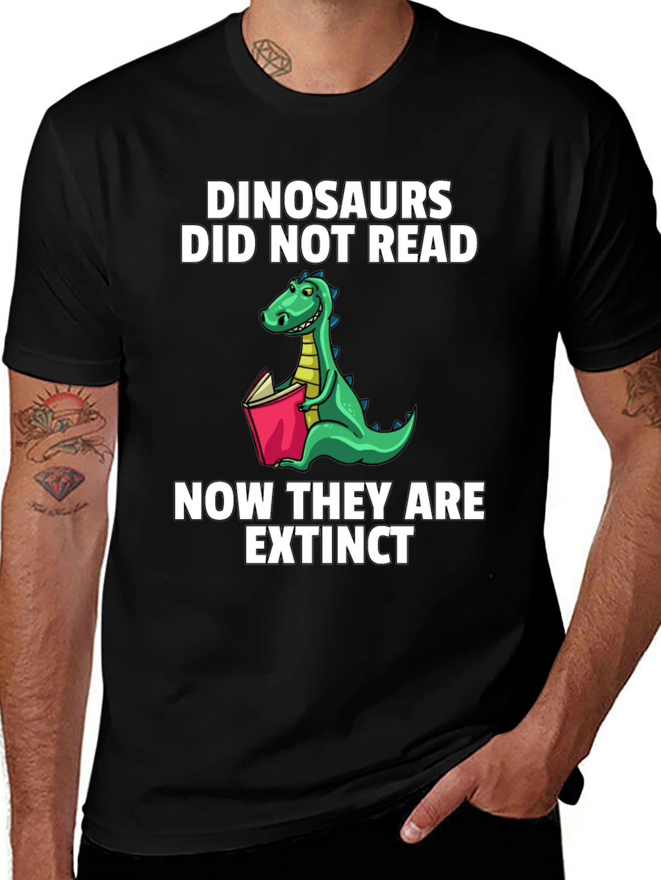 Variant 30 of Dinosaurs Did Not Read T-Shirt