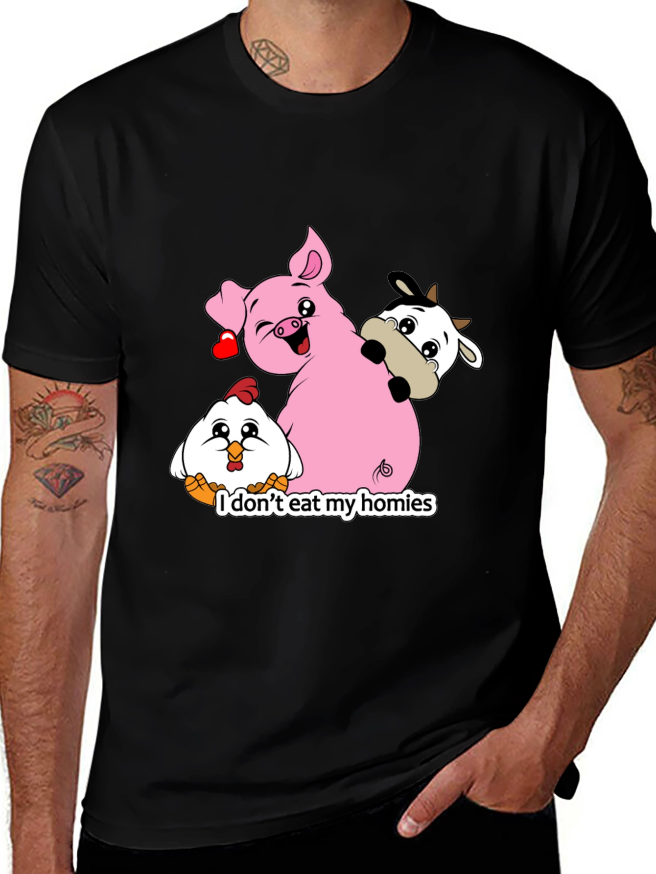 Variant 19 of Vegan Animal Homies T-Shirt