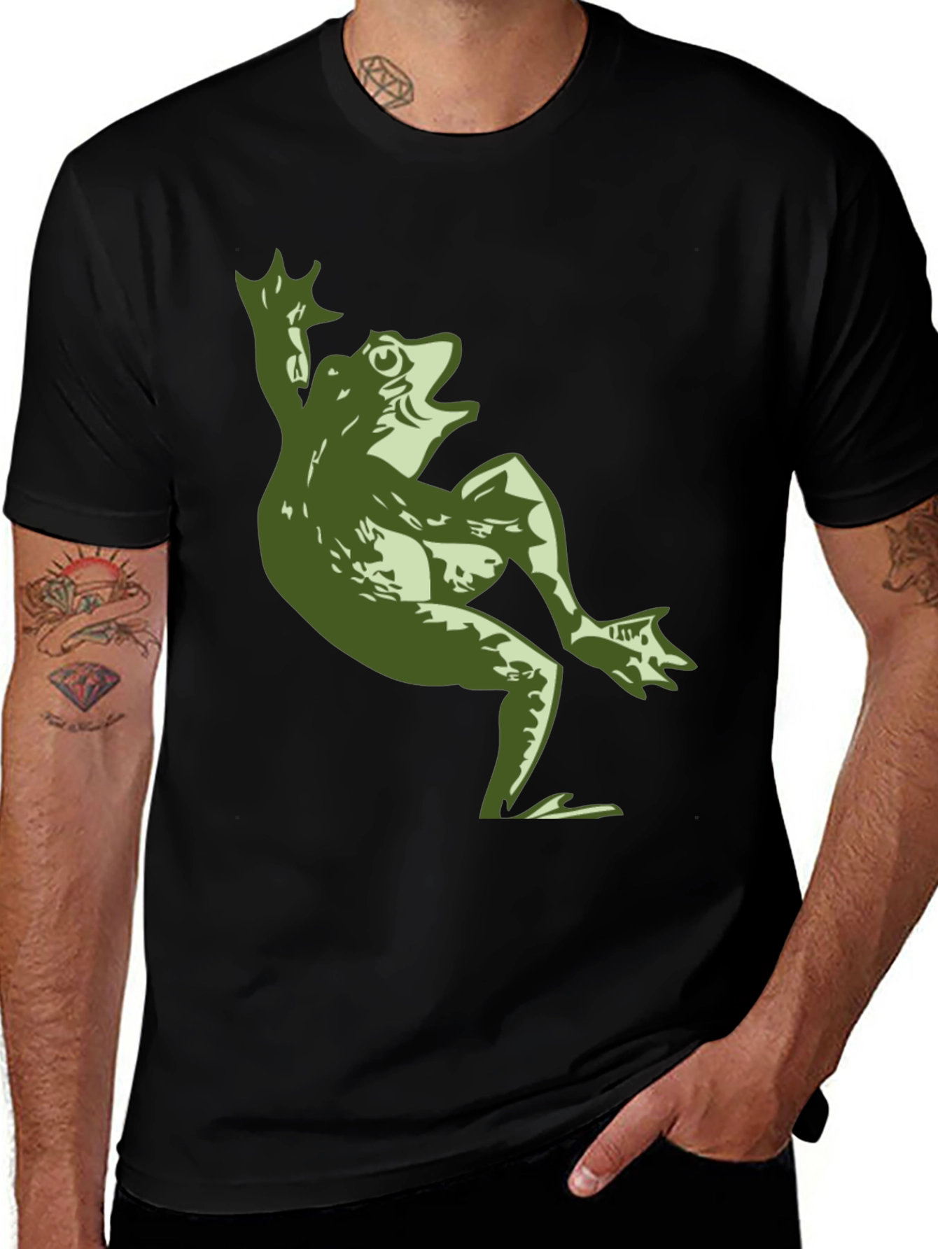 Variant 30 of Cool Frog Graphic Black T-Shirt