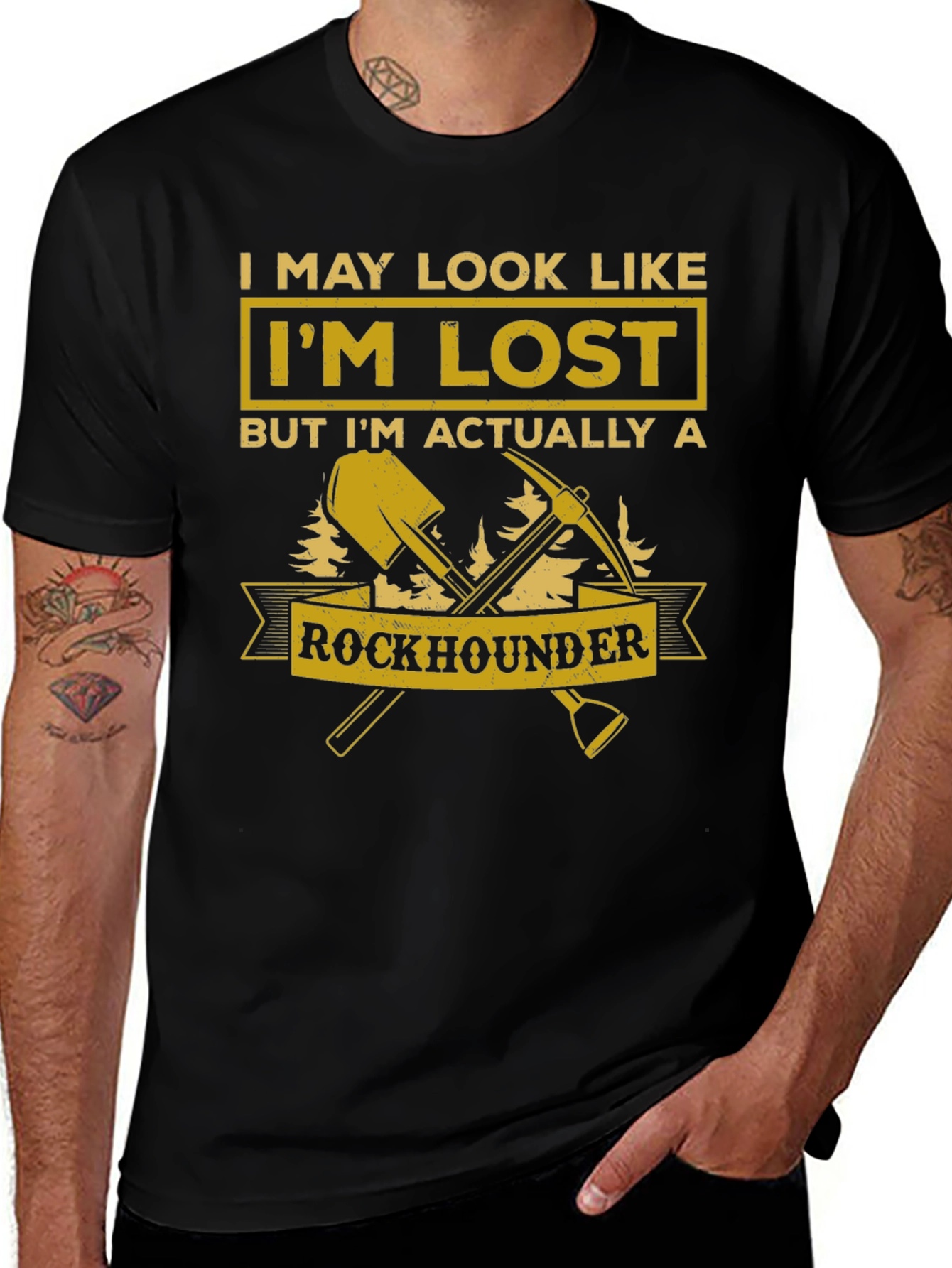 Black Rockhounder T-Shirt: I May Look Like I'm Lost main image