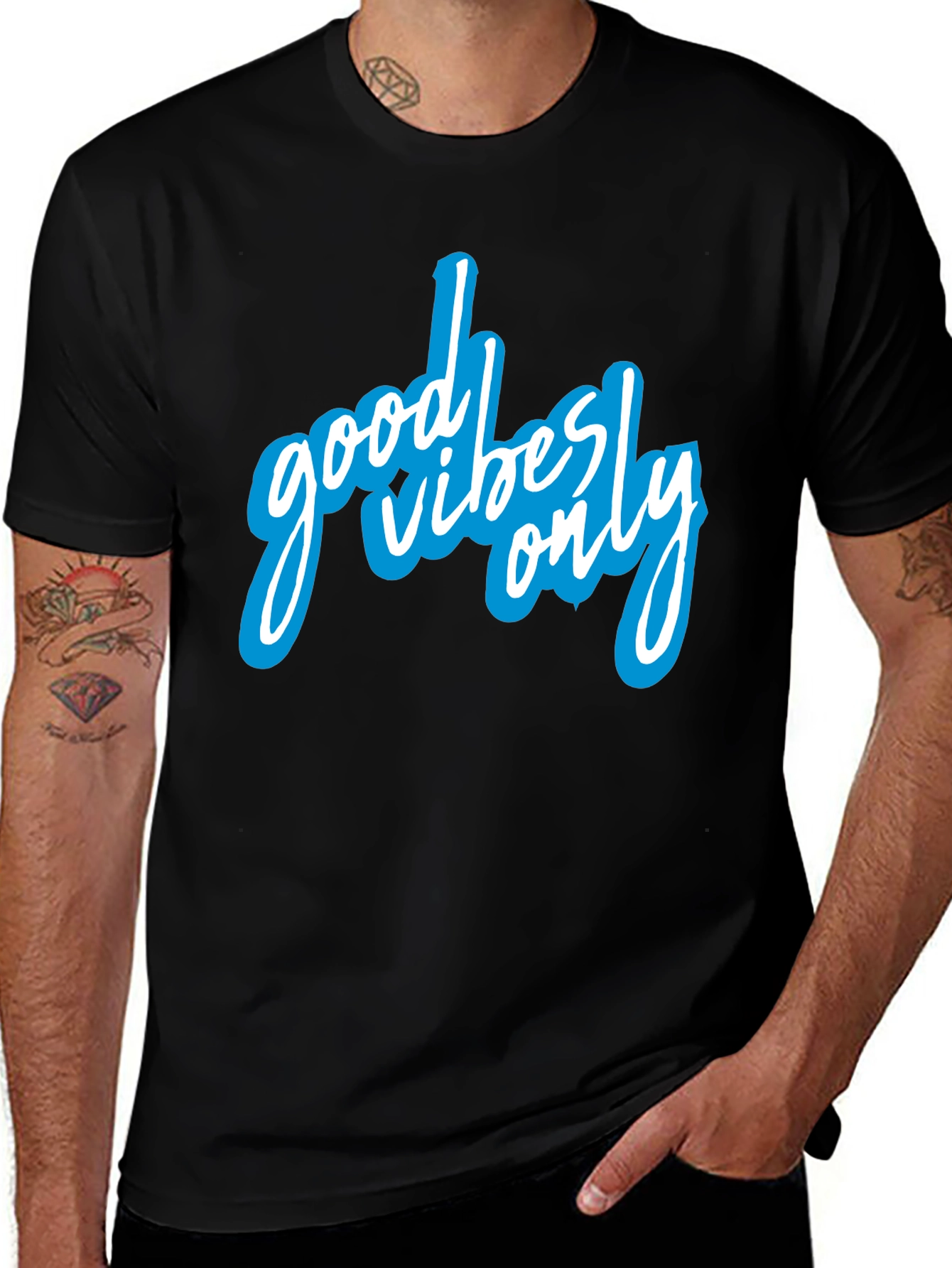 Variant 4 of Good Vibes Only Black Graphic Tee