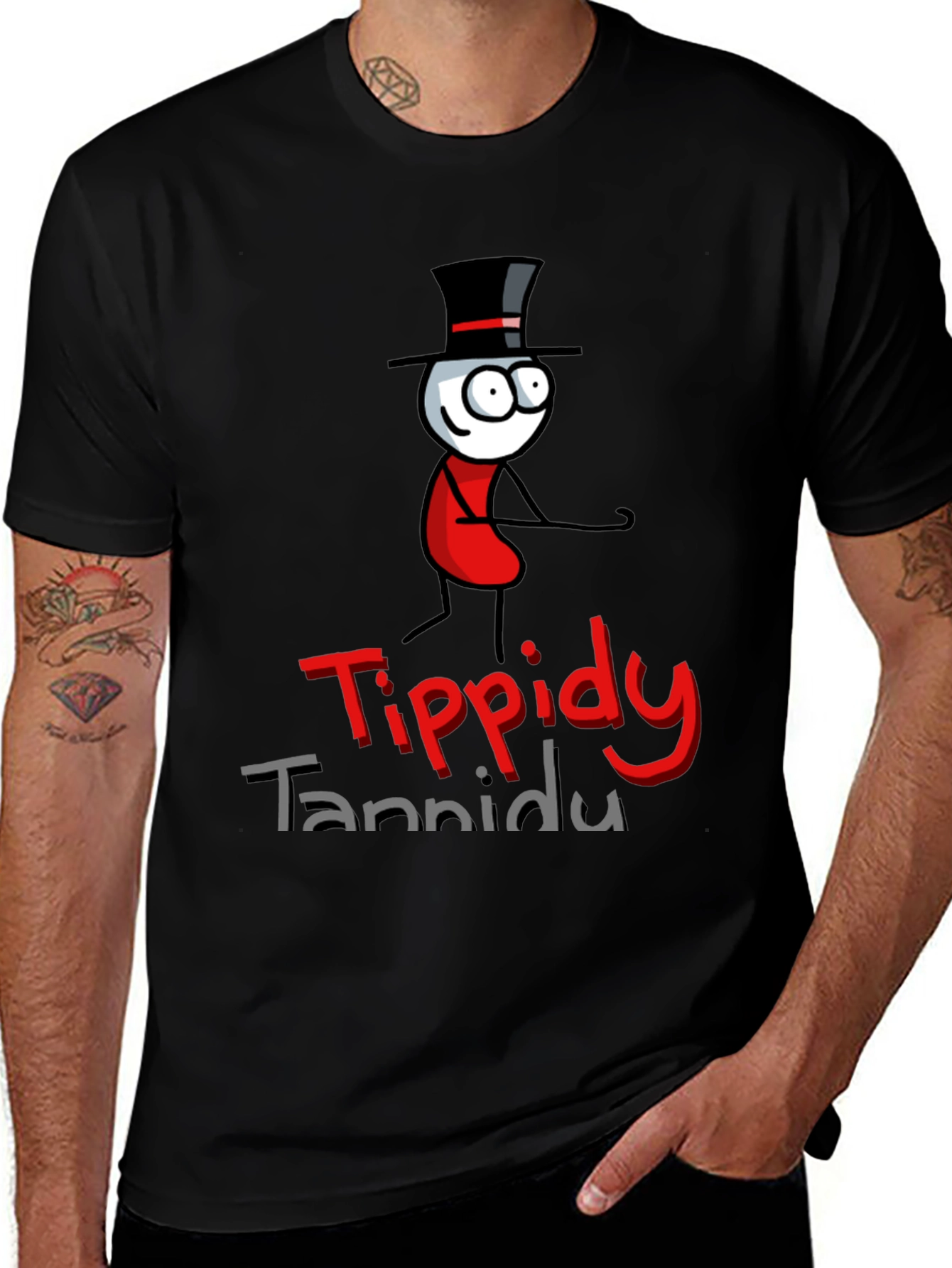 Variant 26 of Tippidy Tannidu Graphic Tee - Black Crew Neck