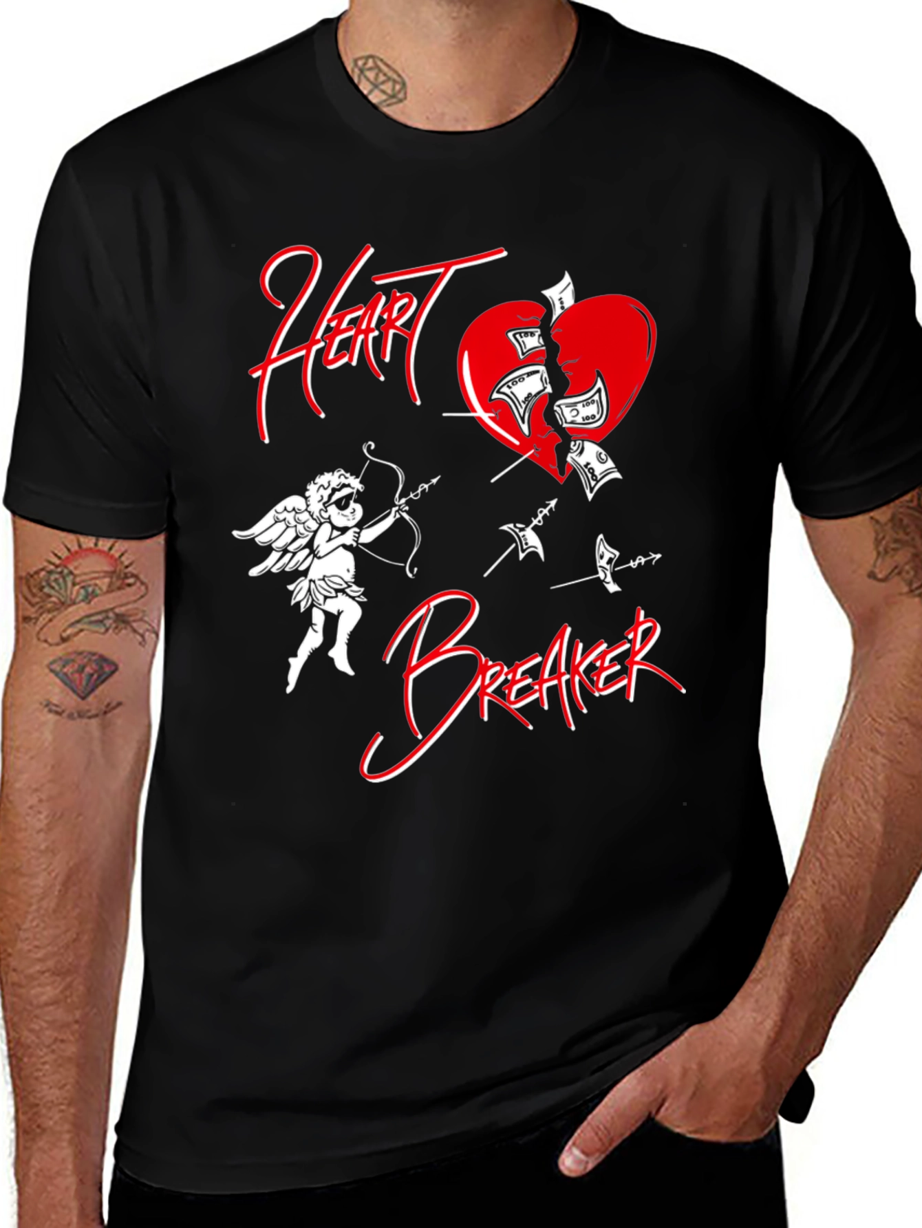 Variant 13 of Heart Breaker Graphic T-Shirt - Cupid Design