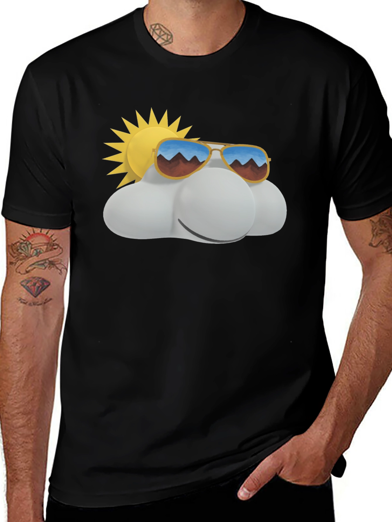 Variant 28 of Cool Cloud Sun Sunglasses T-Shirt