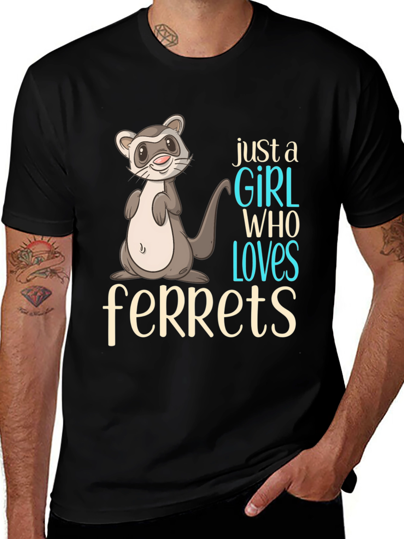 Variant 28 of Cute Ferret Graphic T-Shirt for Animal Lovers
