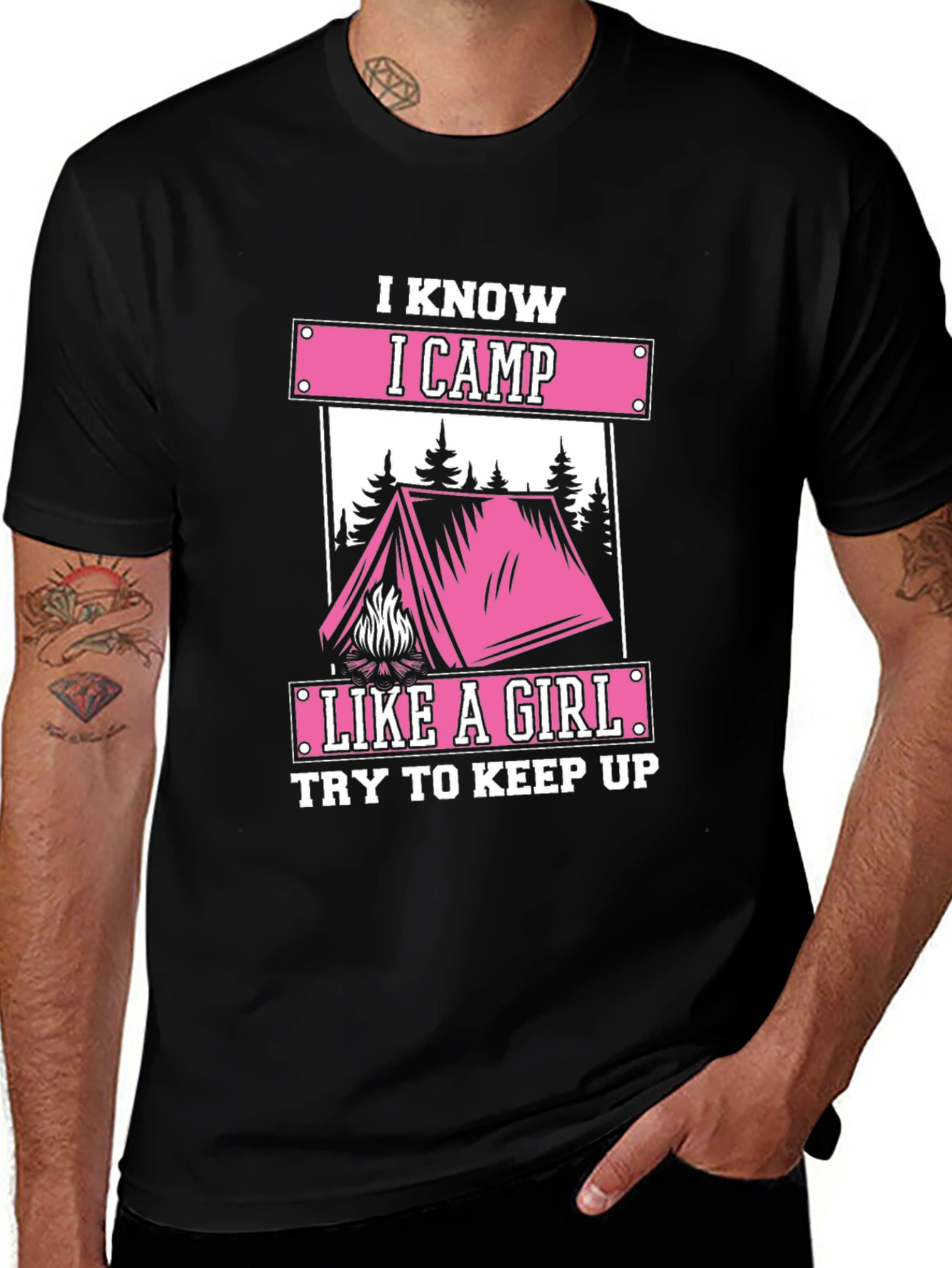 Variant 13 of I Know I Camp Like A Girl Graphic Tee