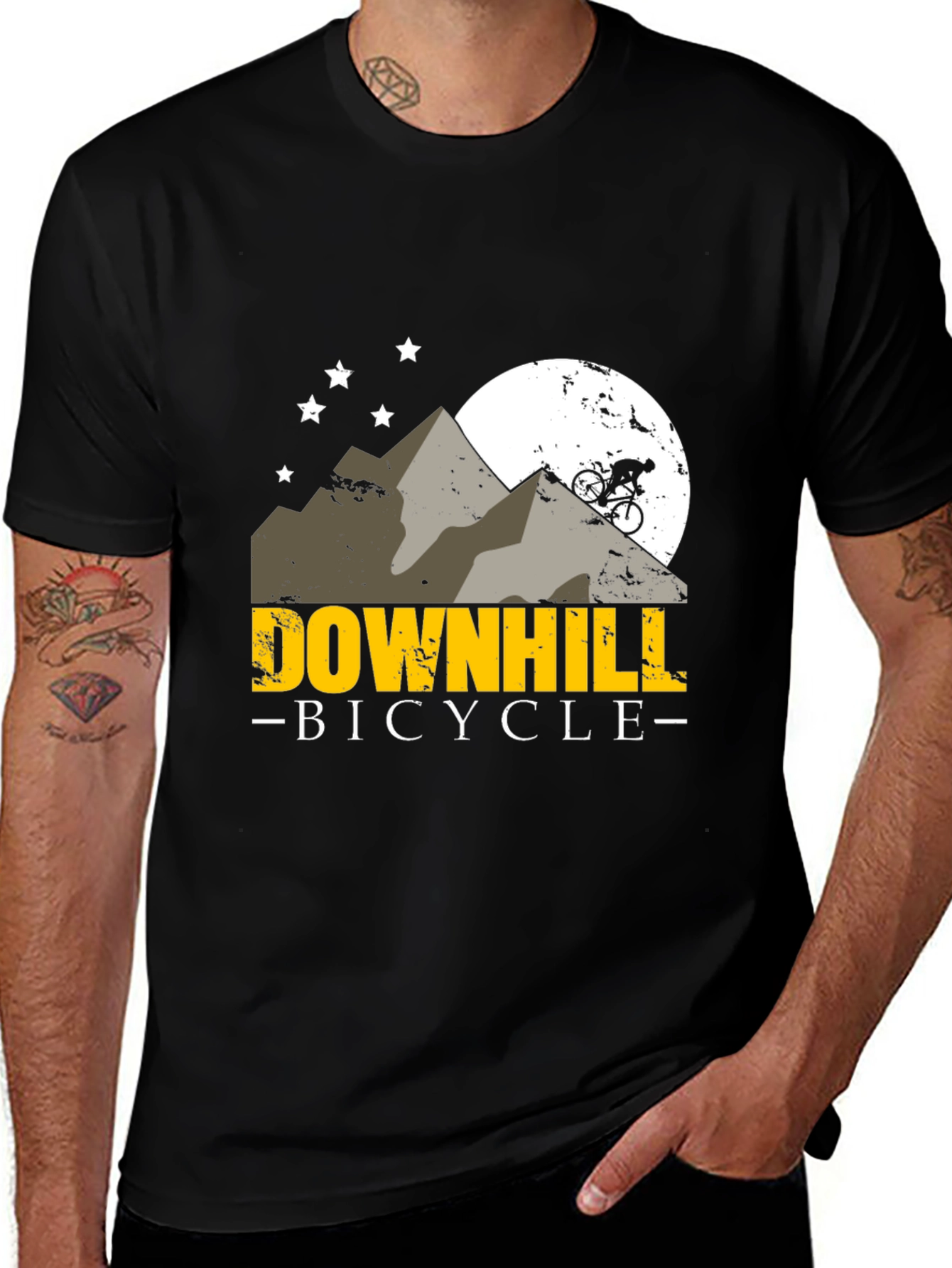 Variant 11 of Downhill Bicycle T-Shirt - Mountain Bike Design