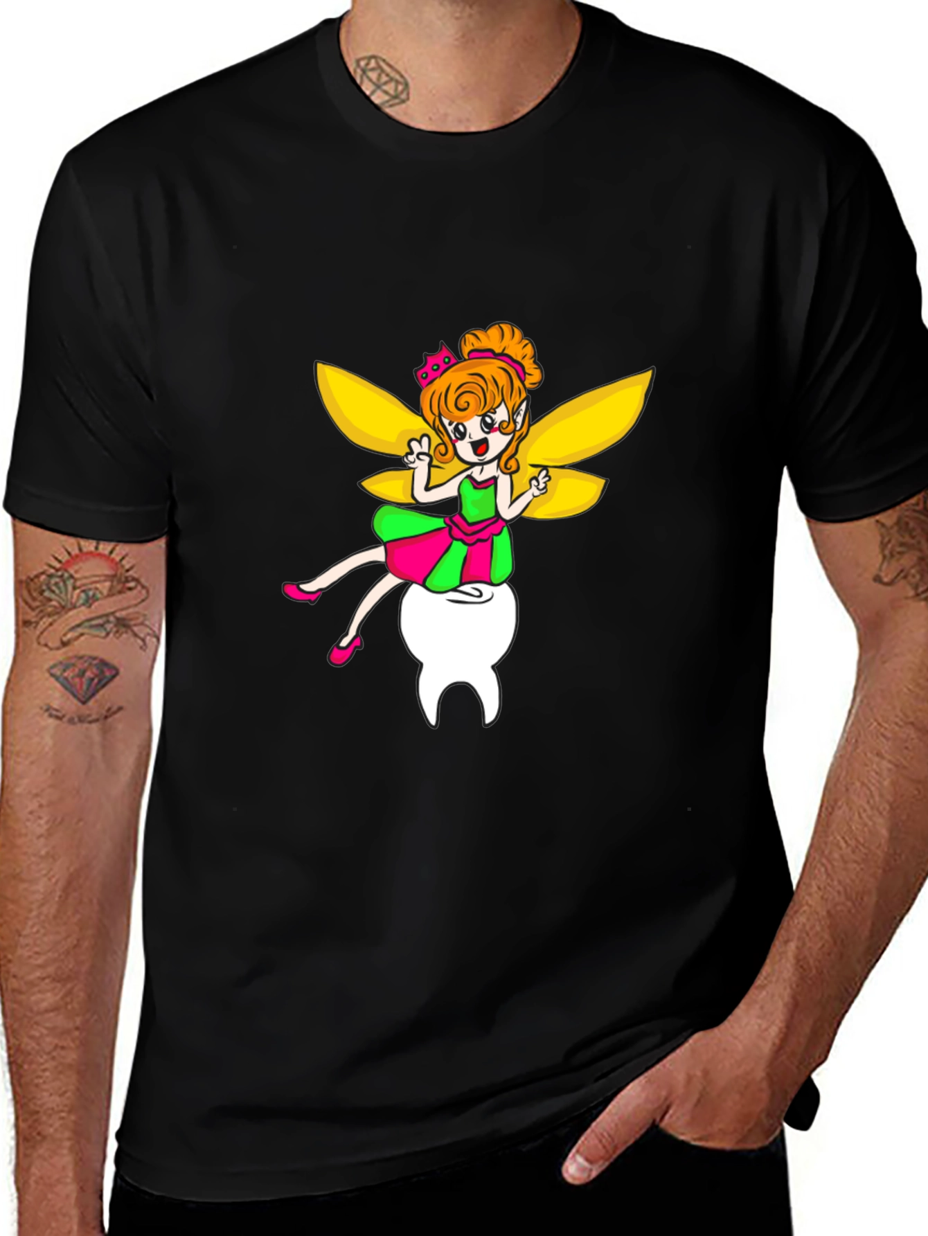 Variant 26 of Tooth Fairy Graphic Tee - Unisex Black T-Shirt