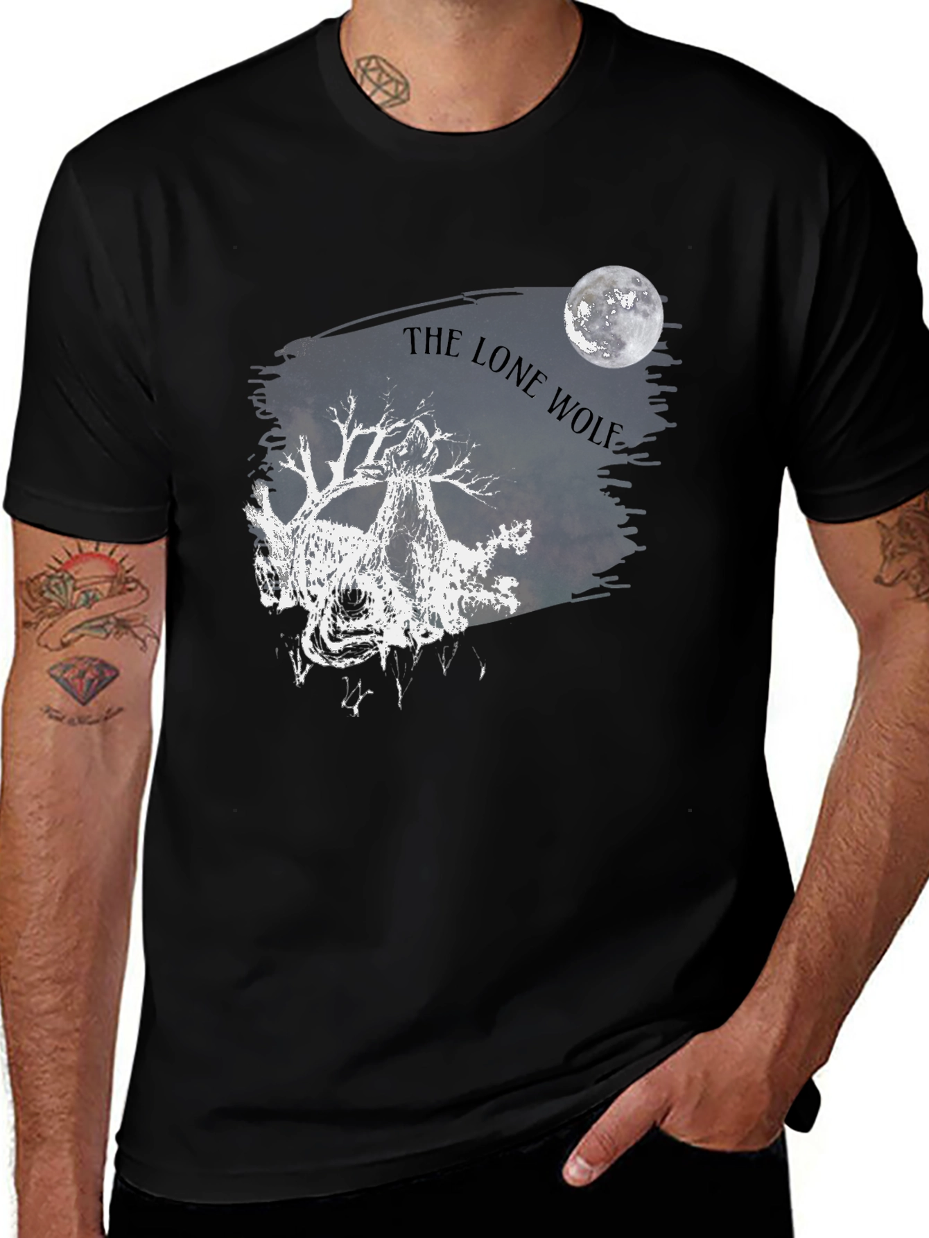Variant 13 of The Lone Wolf Moon Graphic Tee