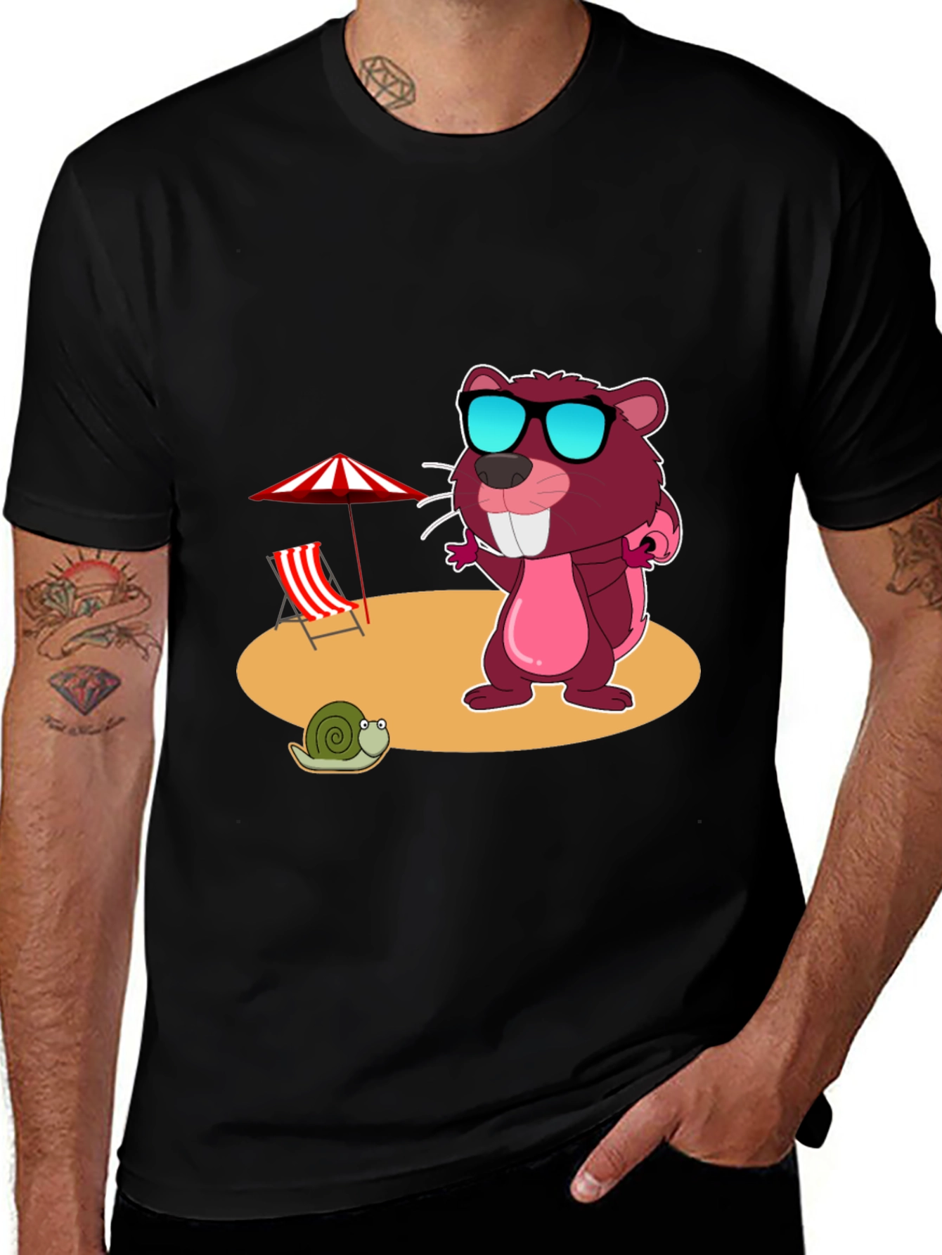 Variant 23 of Cool Beaver T-Shirt - Beach Vacation Ready!