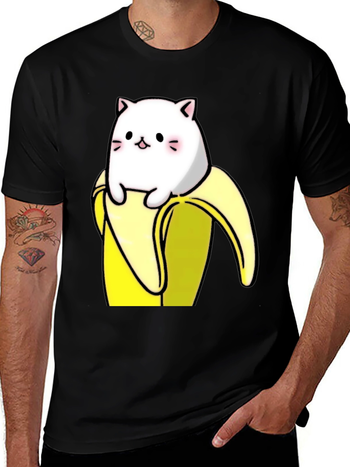 Banana Cat T-Shirt - Cute Kawaii Kitten Tee