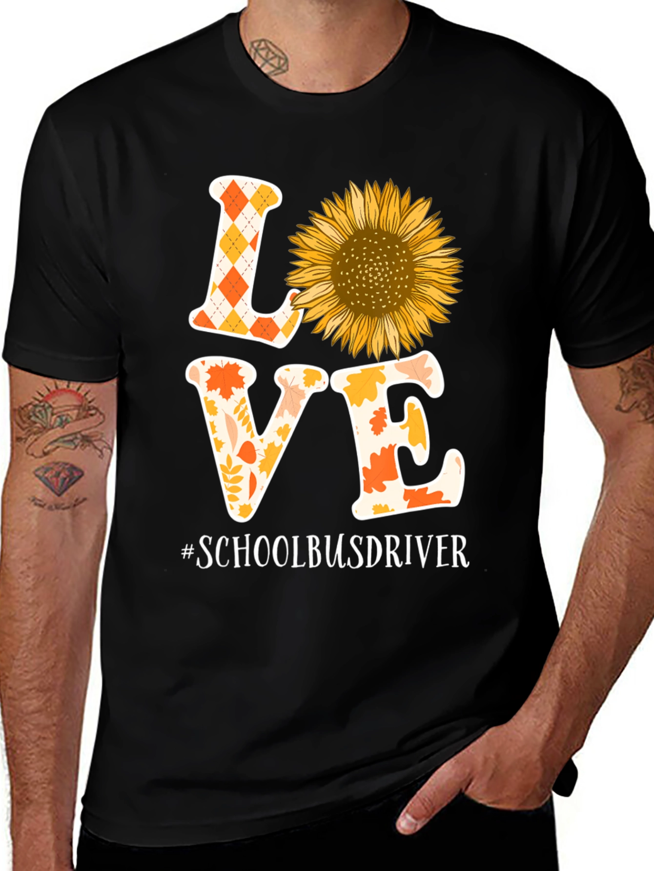 Variant 18 of Love School Bus Driver T-Shirt Fall Sunflower