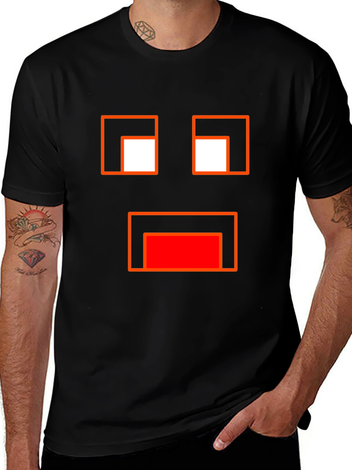 Minecraft Ghast Face Black T-Shirt