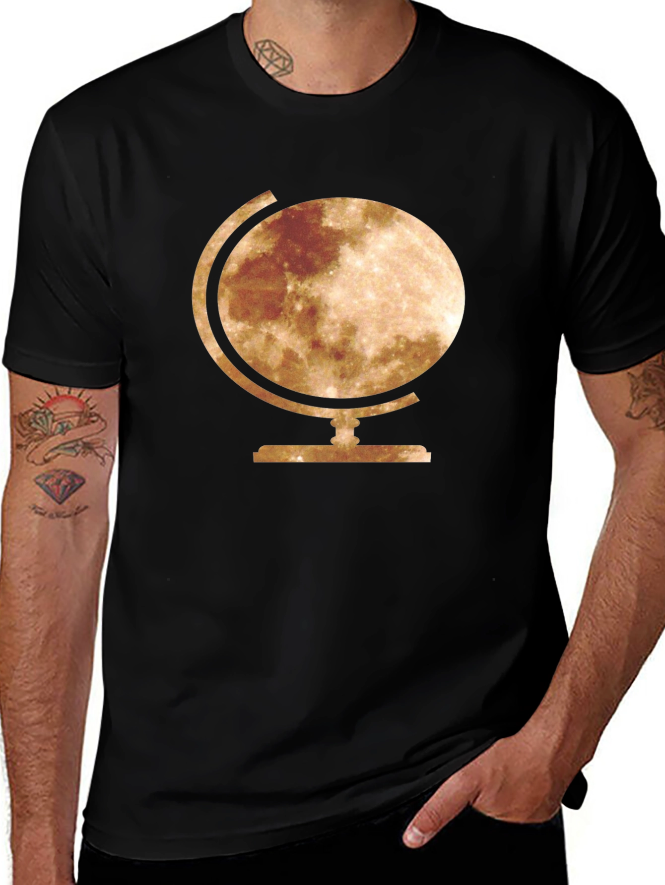 Variant 13 of Moon Globe Graphic Tee - Stylish Space T-Shirt