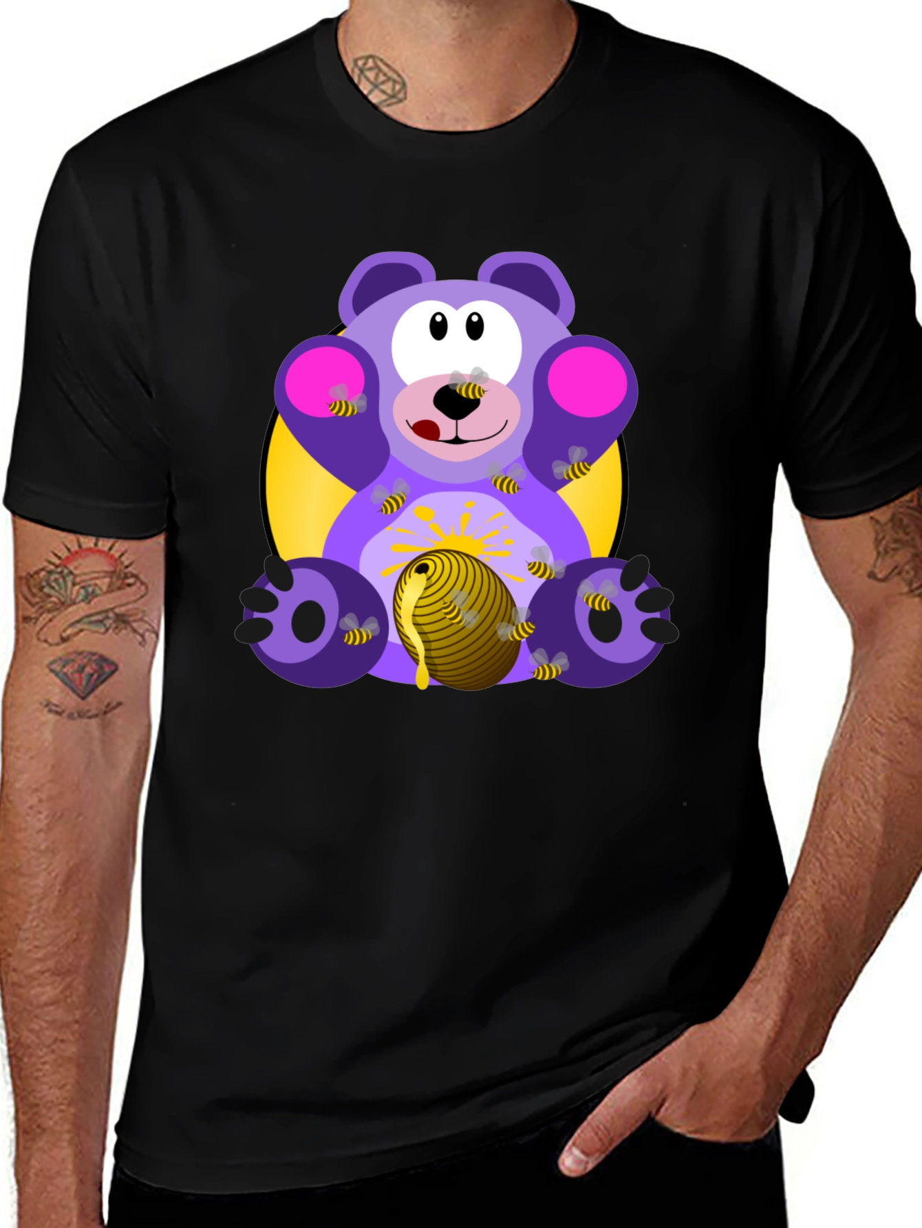 Variant 18 of Bear & Honey T-Shirt - Cartoon Graphic Tee