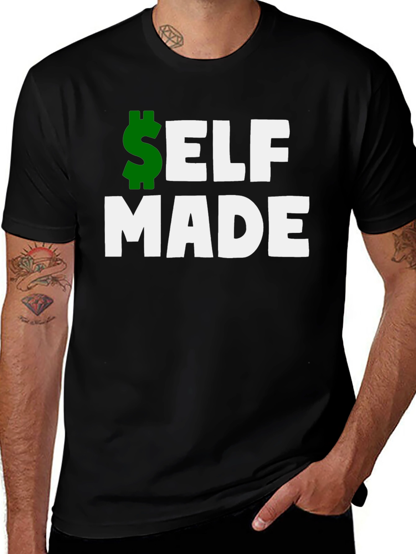 Variant 11 of Self Made T-Shirt - Black Graphic Tee