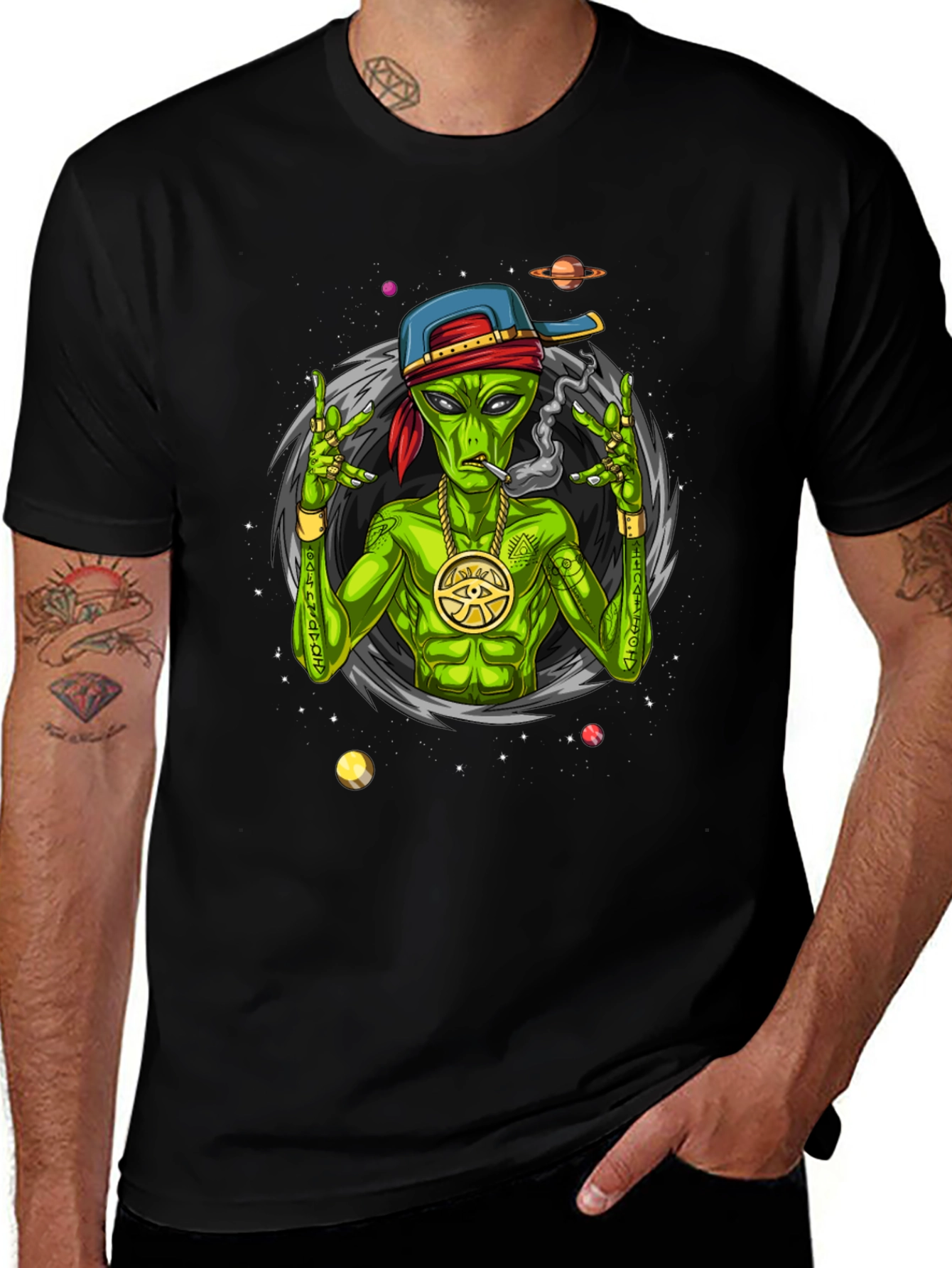 Variant 21 of Alien Gangster Graphic Tee - Cool Streetwear Shirt