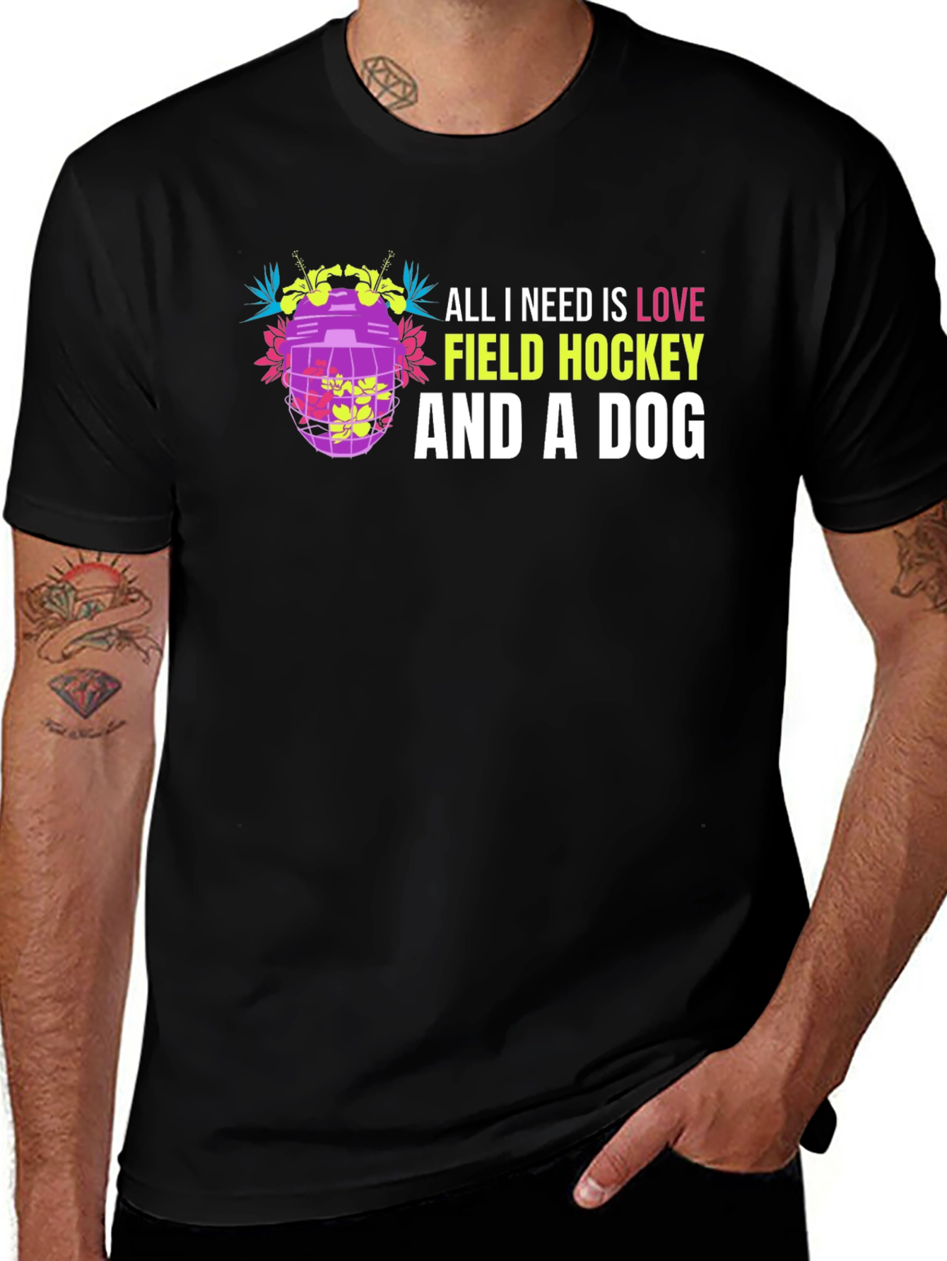 Variant 20 of Field Hockey Dog Lover Graphic Tee