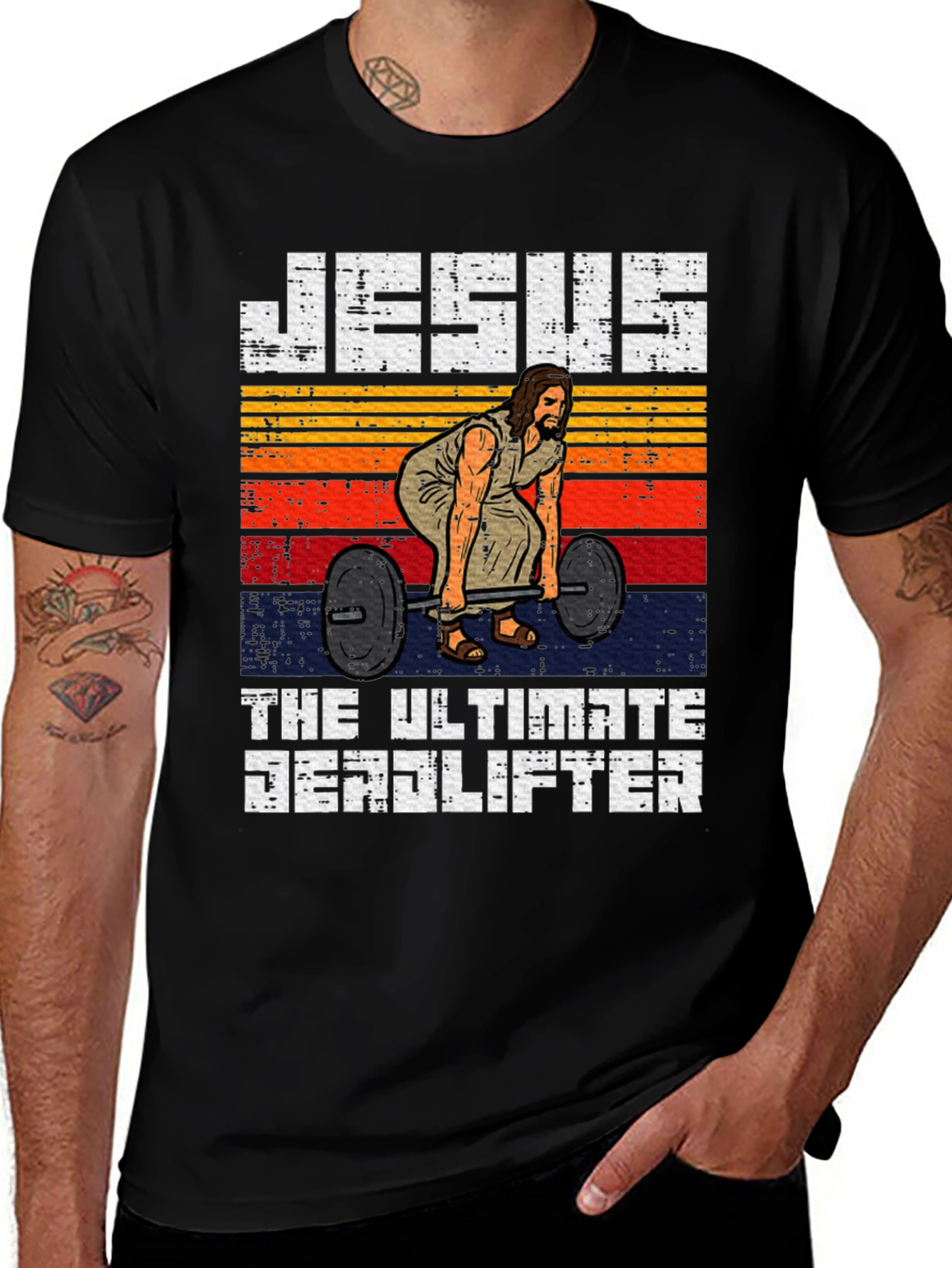 Variant 14 of Jesus The Ultimate Deadlifter T-Shirt